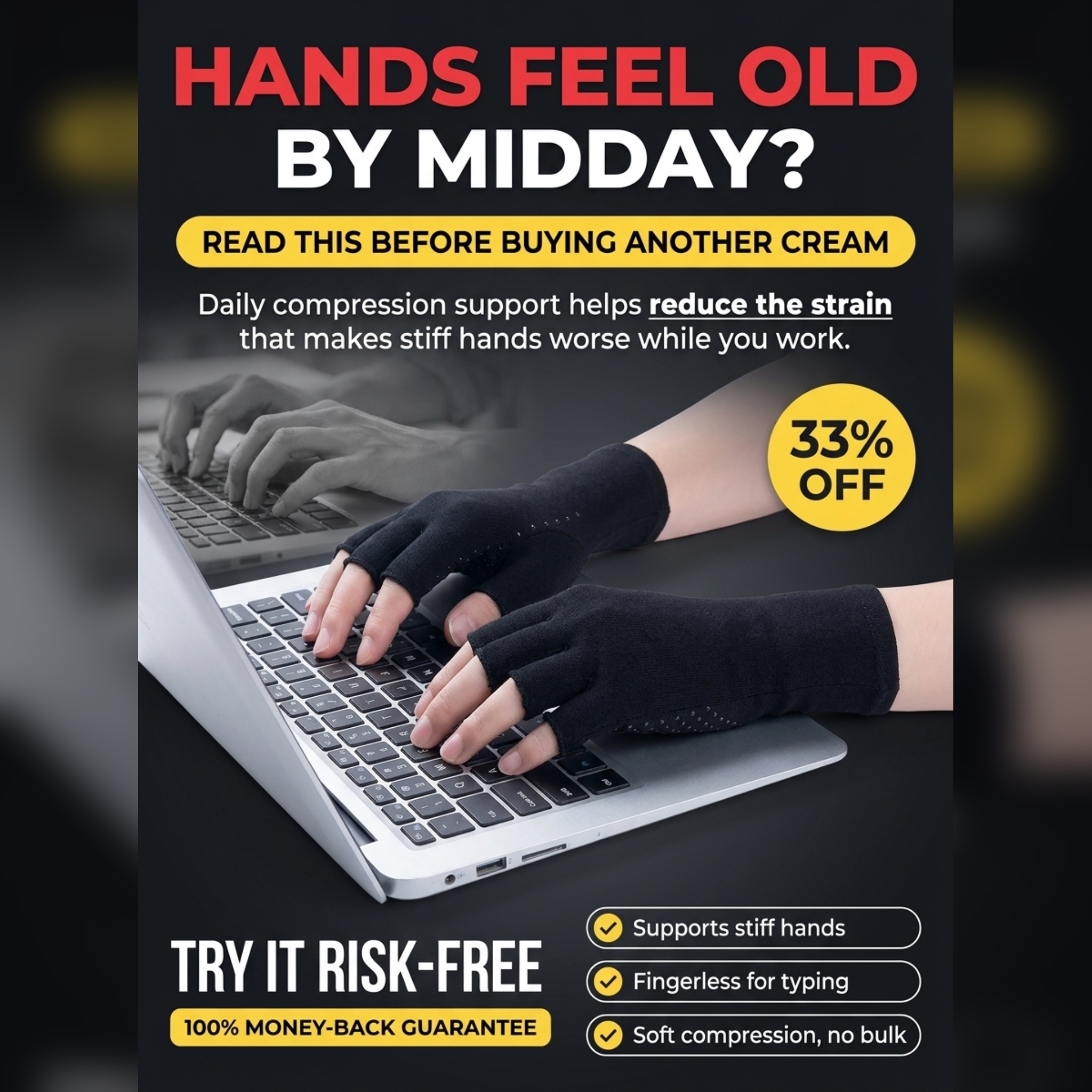Helixco Facebook ad: Support Stiff Hands Daily