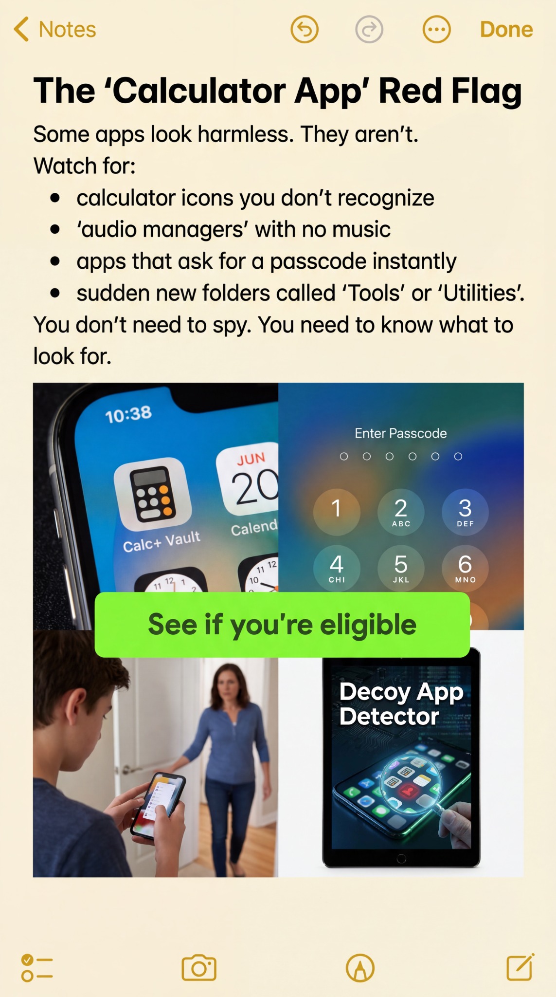The Decoy App Detector Facebook ad: That Calculator App Isn’t a Calculator