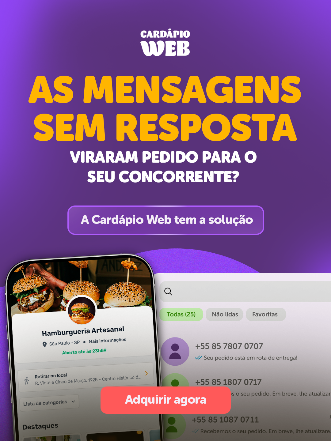 Cardápio Web Facebook ad