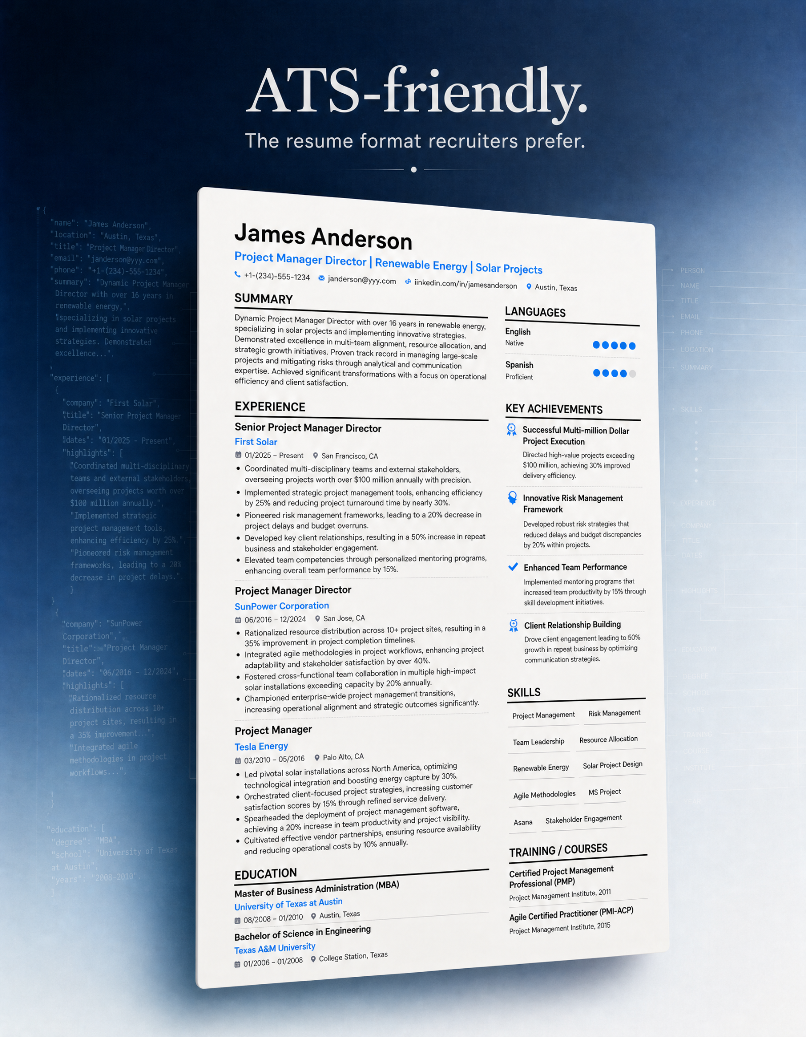 Elegant CV Facebook ad