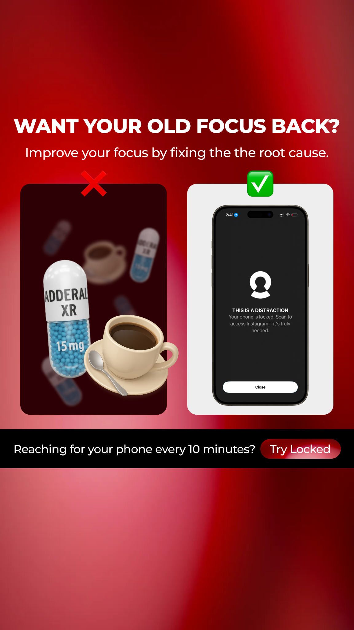 NowLocked - Less Screen Time Facebook ad