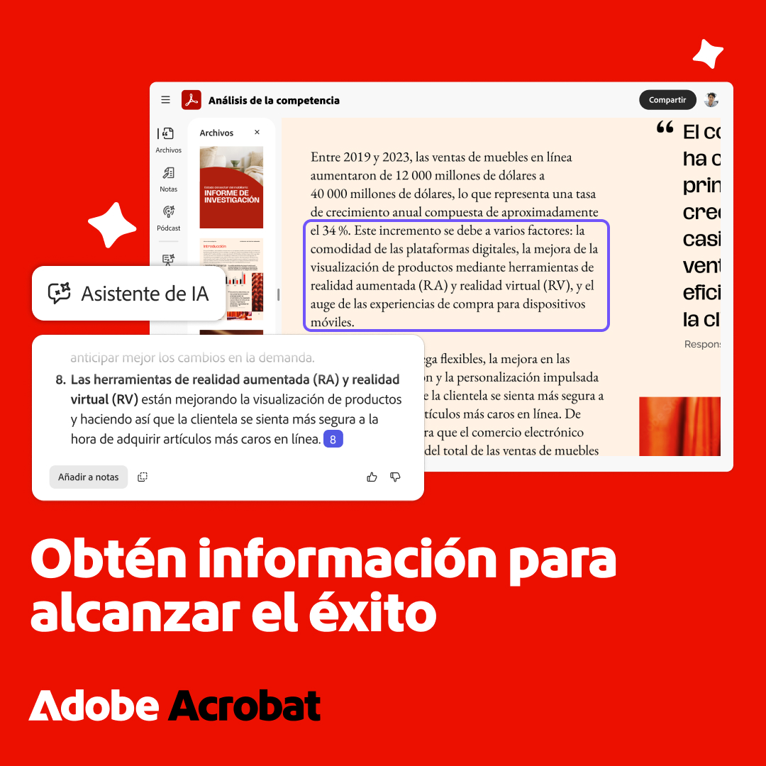 Adobe Acrobat Facebook ad: Tu espacio de trabajo mejorado con IA