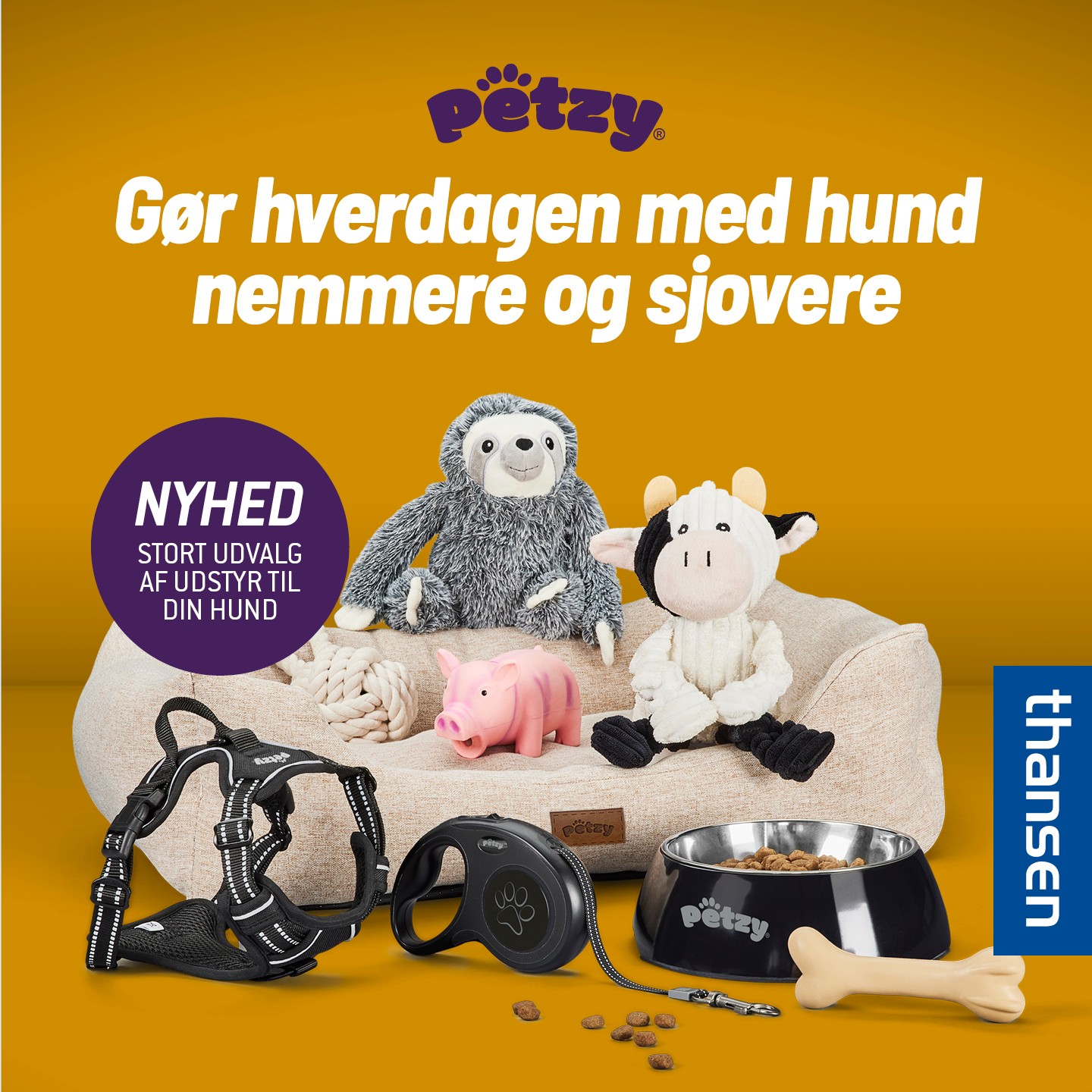 thansen.dk Facebook ad: Forkæl din hund med udstyr fra Petzy