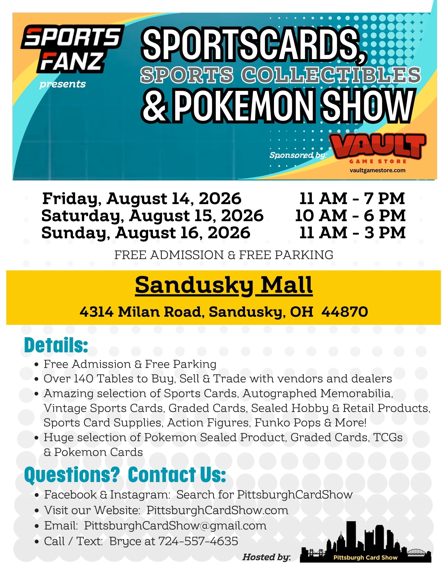 Pittsburgh Card Show Facebook ad: Sports Cards, Sports Collectibles, Pokémon & TCG SUPER…