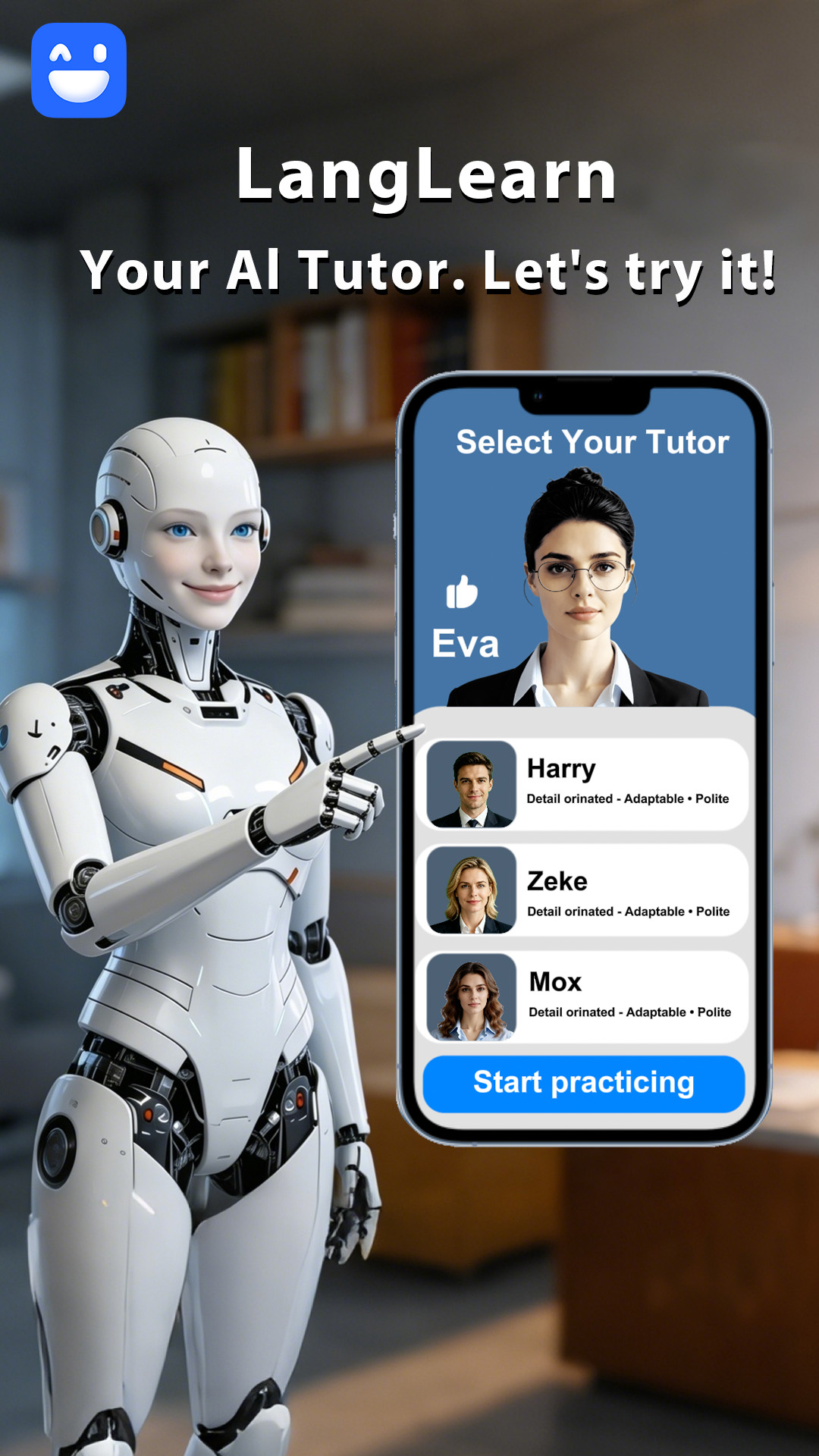 Langlearn: language learning Facebook ad