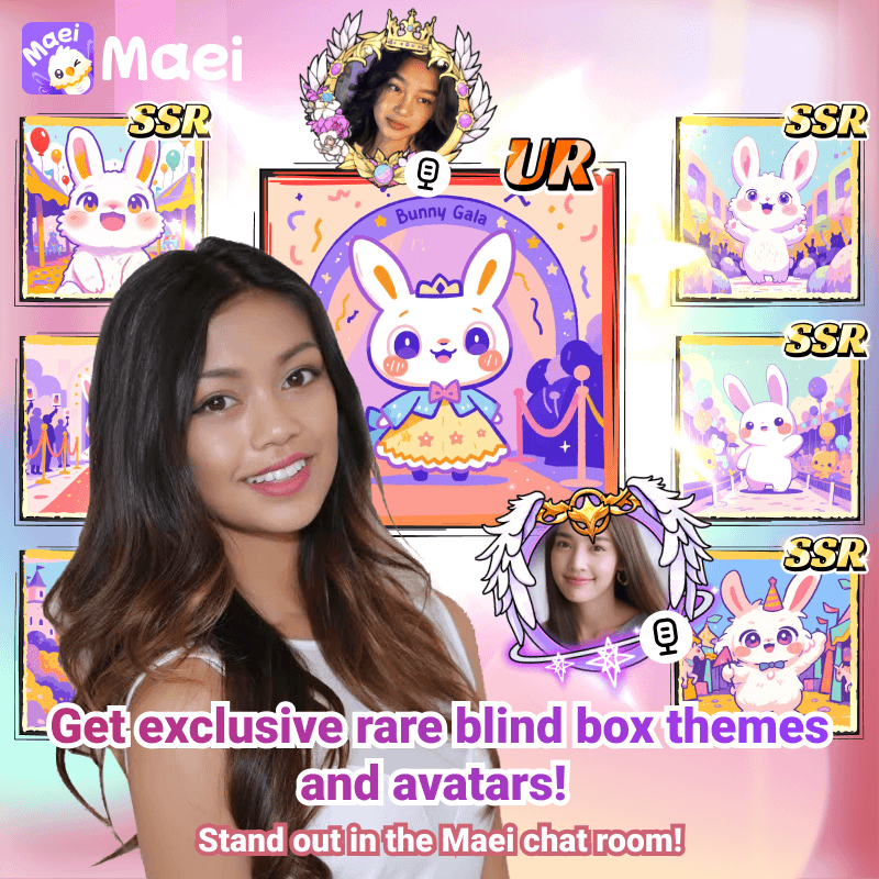 Maei Facebook ad: Lively social voice chat community
