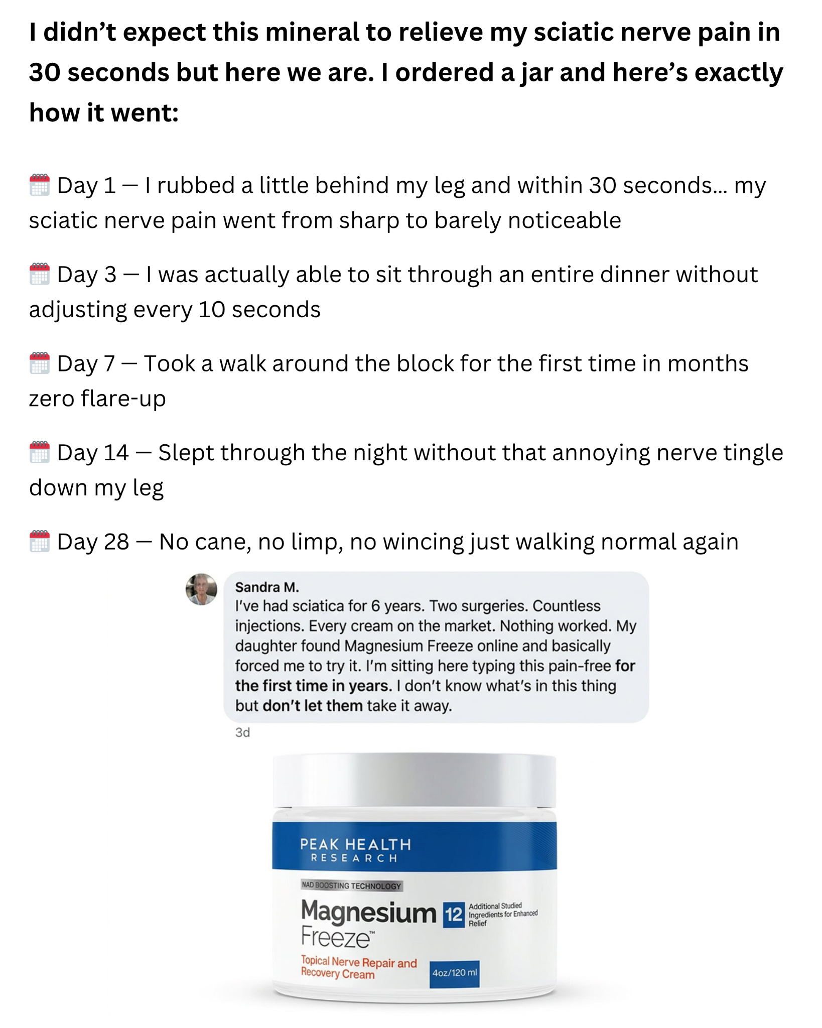 Sciatica Health Center Facebook ad