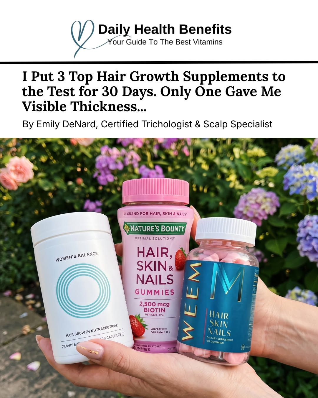 Certified Trichologist & Scalp Specialist Emily DeNard, Emunah Beauty Facebook ad