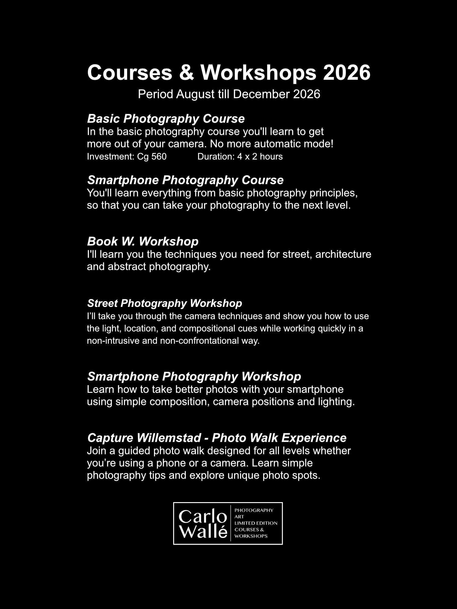 Carlo Wallé - Fotografie Cursus en Workshop Facebook ad