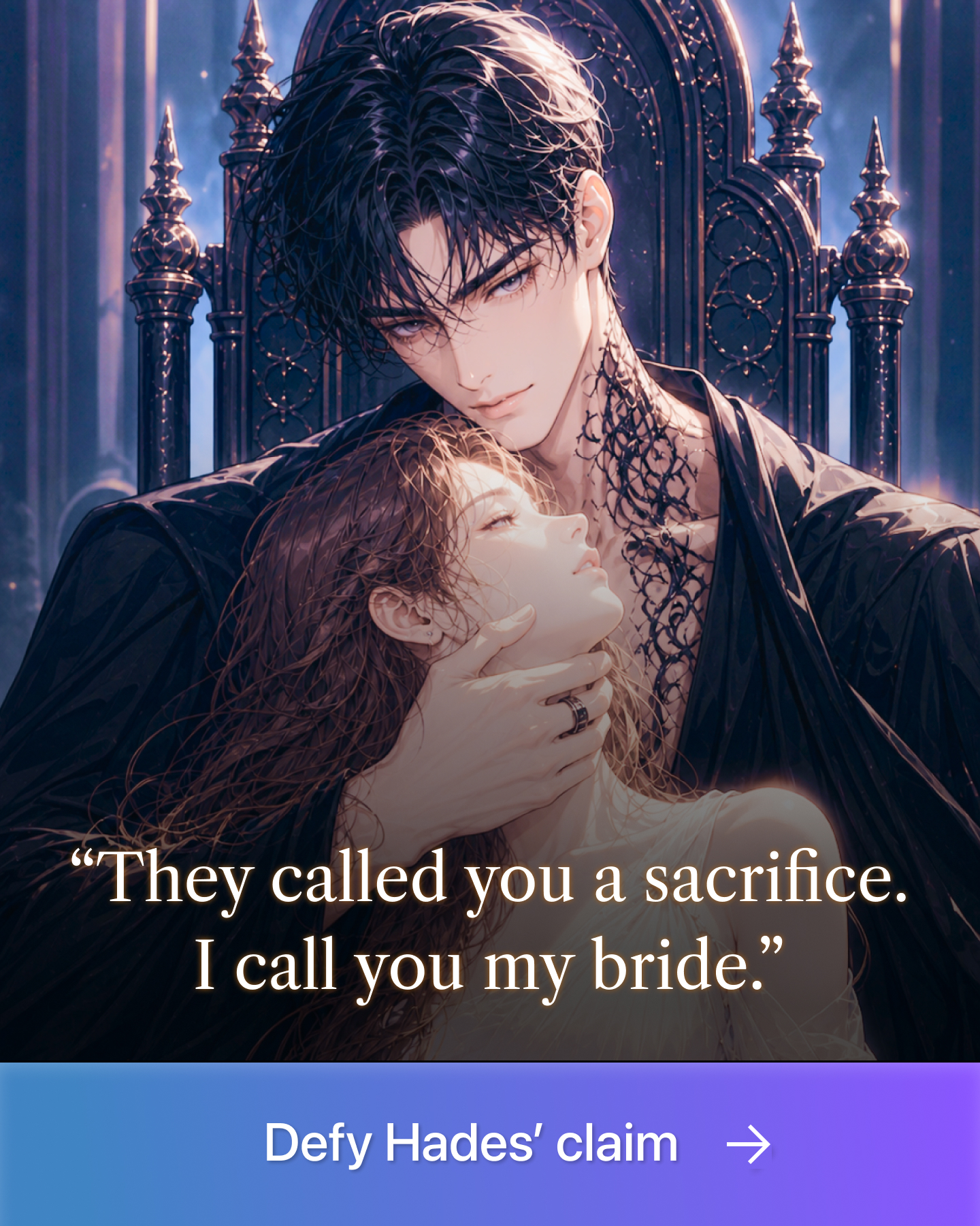 Hazy - Interactive Romance Facebook ad: His bride. Never by choice.