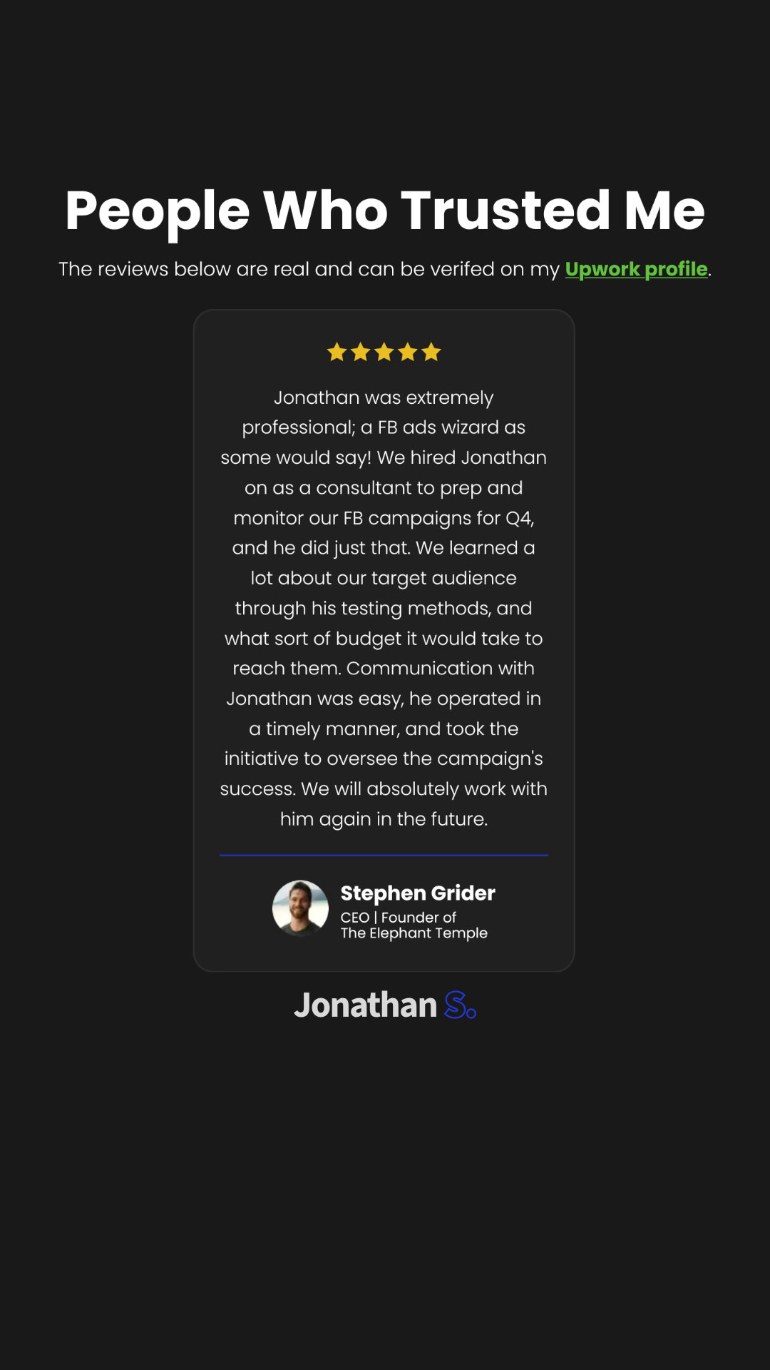 Jon the Freelancer - Meta Ads Expert Facebook ad