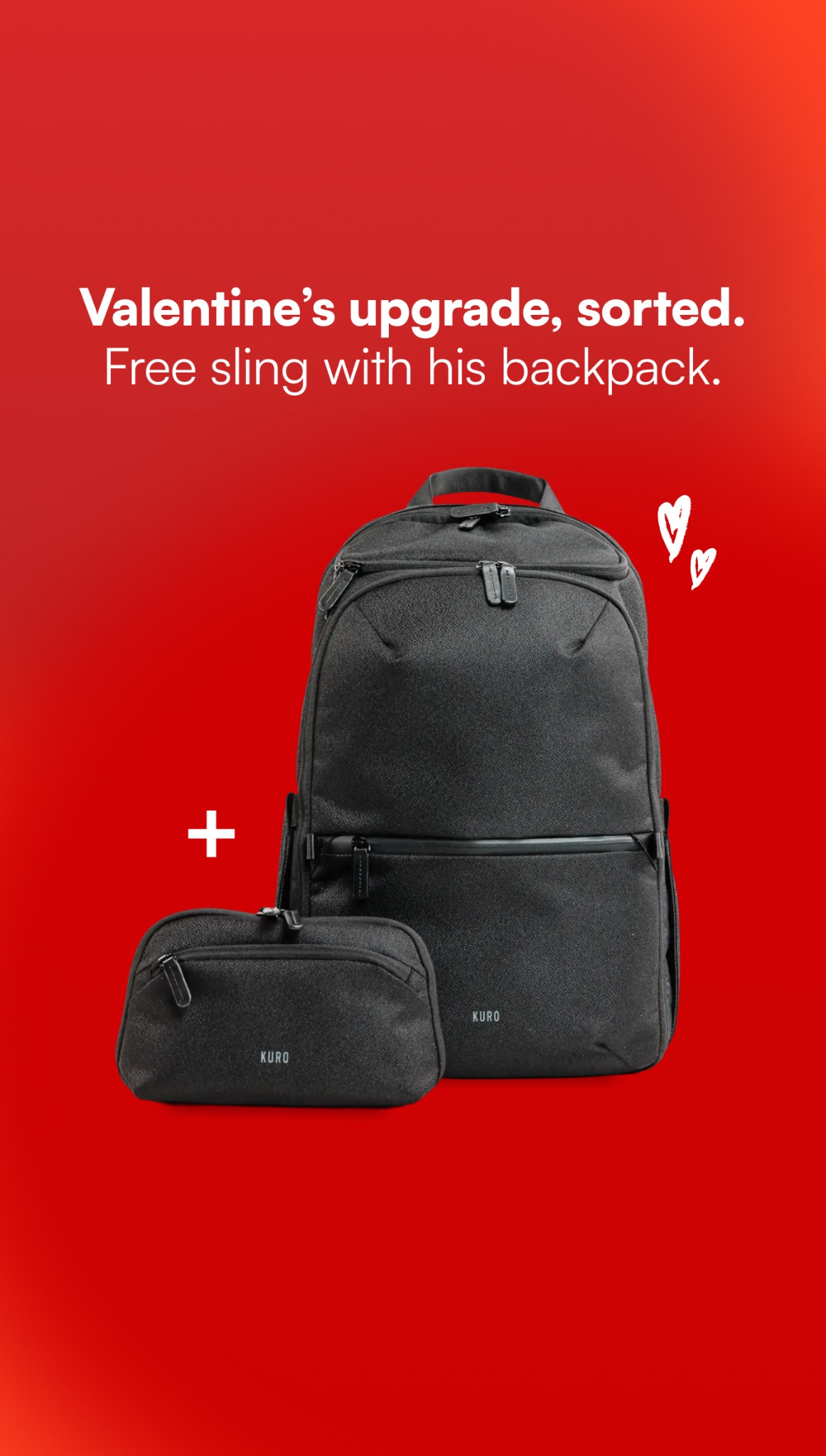 Kuro Essentials Facebook ad: The Perfect Valentine's Gift for him at 20% Off