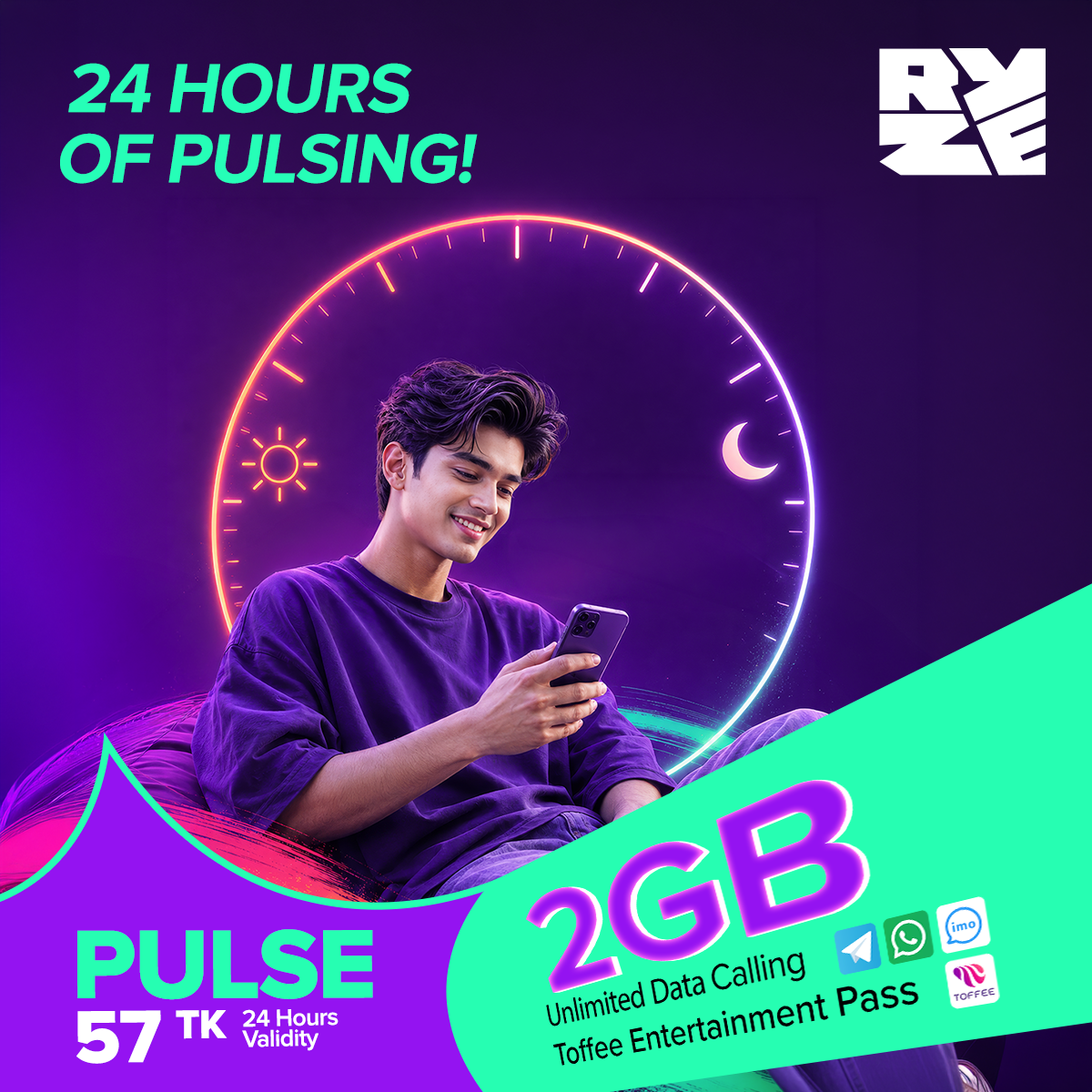 RYZE Live Facebook ad: 2GB for Your Busy Day