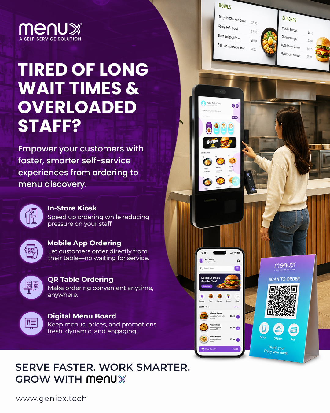 MenuX Facebook ad: Turn Every Order Into a Faster Self-service Experience!