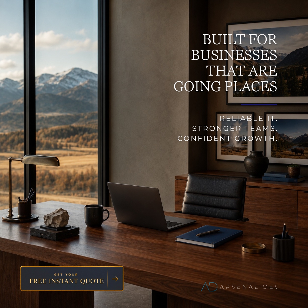 Arsenal Dev Managed Services Facebook ad: Bozeman | IT Services & Cybersecurity | Arsenal Dev