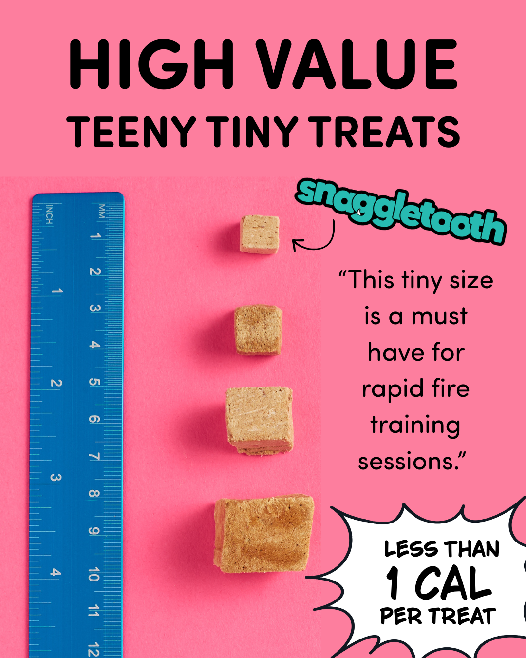 Snaggletooth Pets Facebook ad: Actually Teeny Tiny Treats