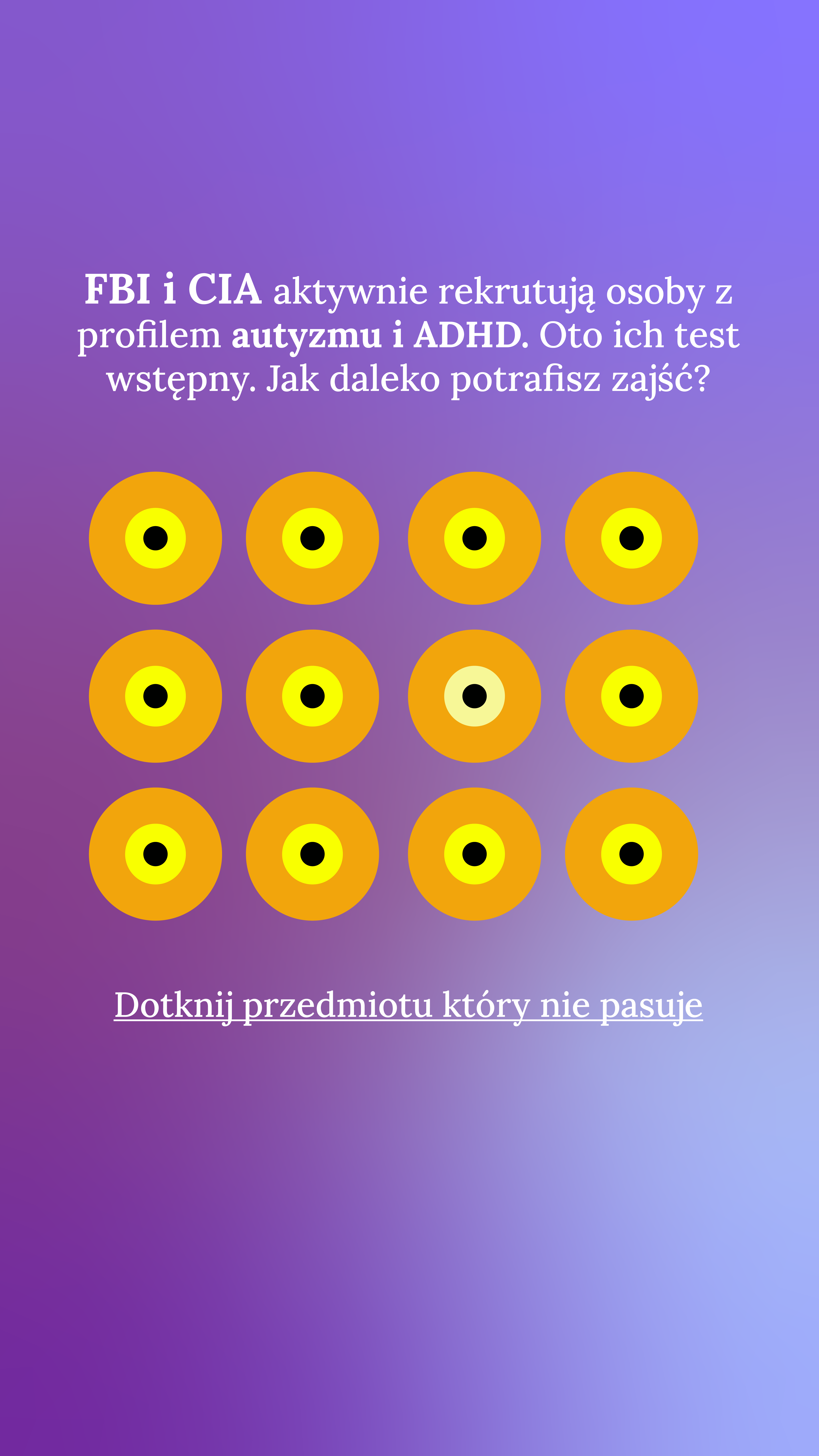International IQ test Facebook ad