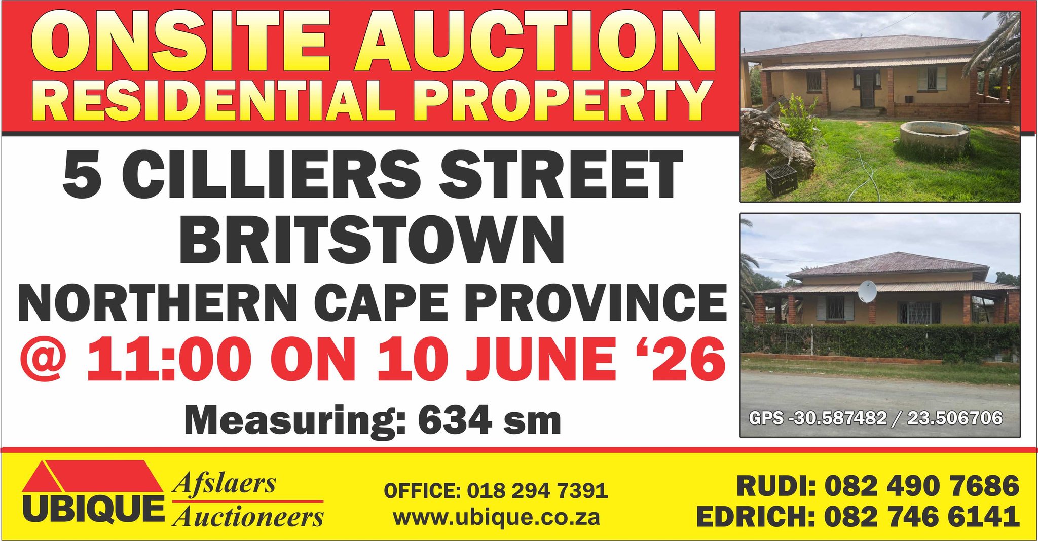 Ubique Auctioneers Facebook ad: ONSITE AUCTION -RESIDENTIAL PROPERTY