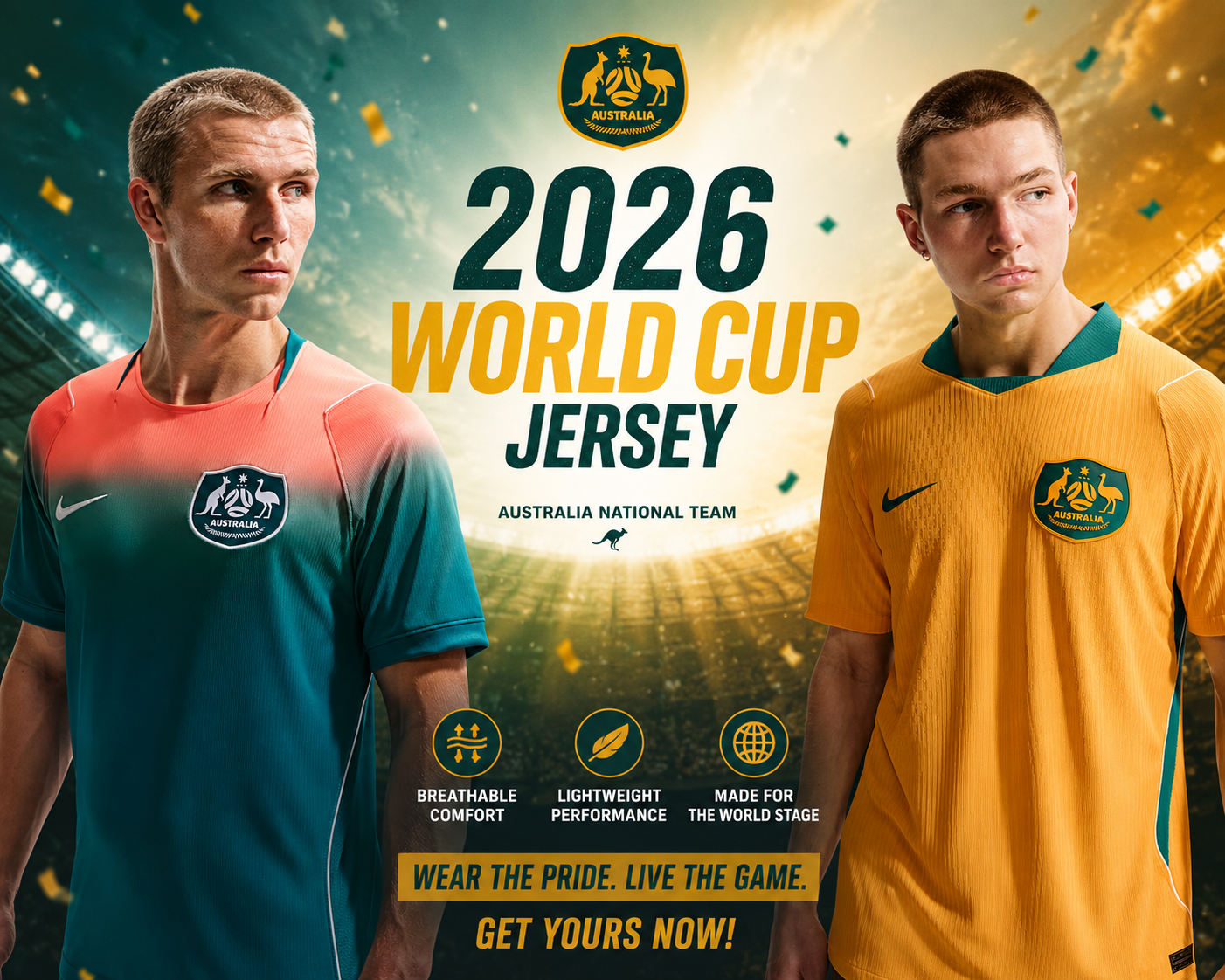Zoey Facebook ad: Australia 2026 World Cup jersey