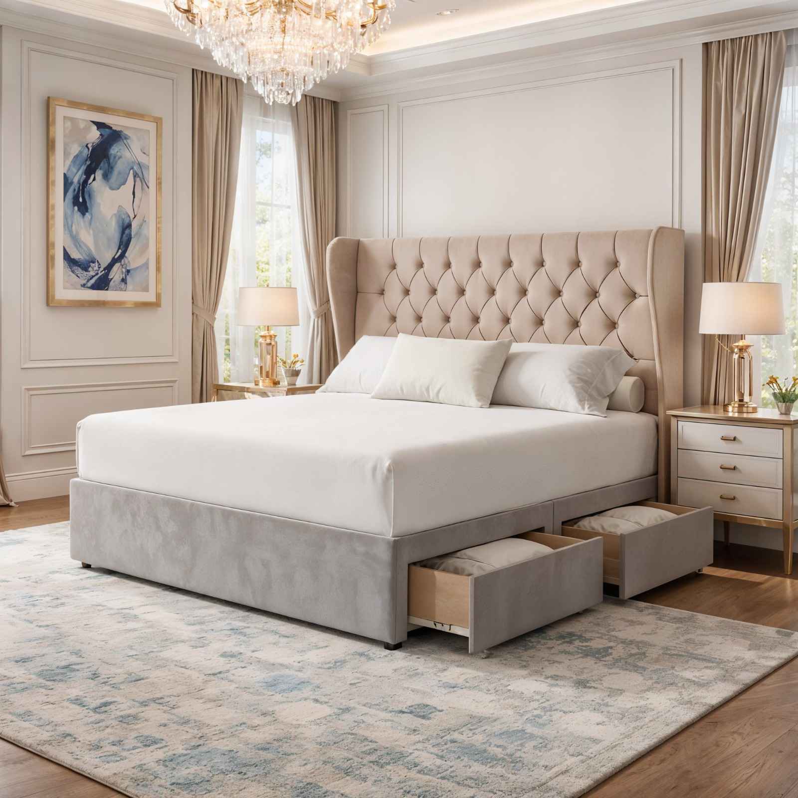 Naveed Shahzada Shahzada Facebook ad: Double bed with mattress and 2 drawers in just 399€