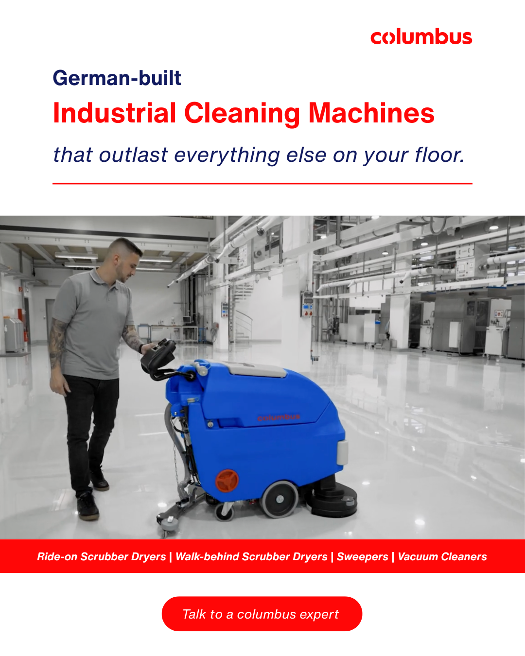 Columbus Cleaning Machine Pvt. Ltd. Facebook ad: Smarter Cleaning Solutions for Modern Industries