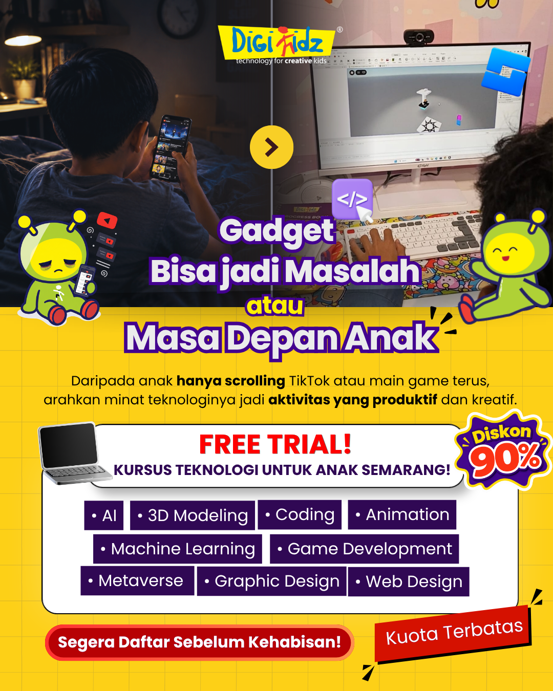Digikidz Citragrand Semarang Facebook ad: PROMO 90%