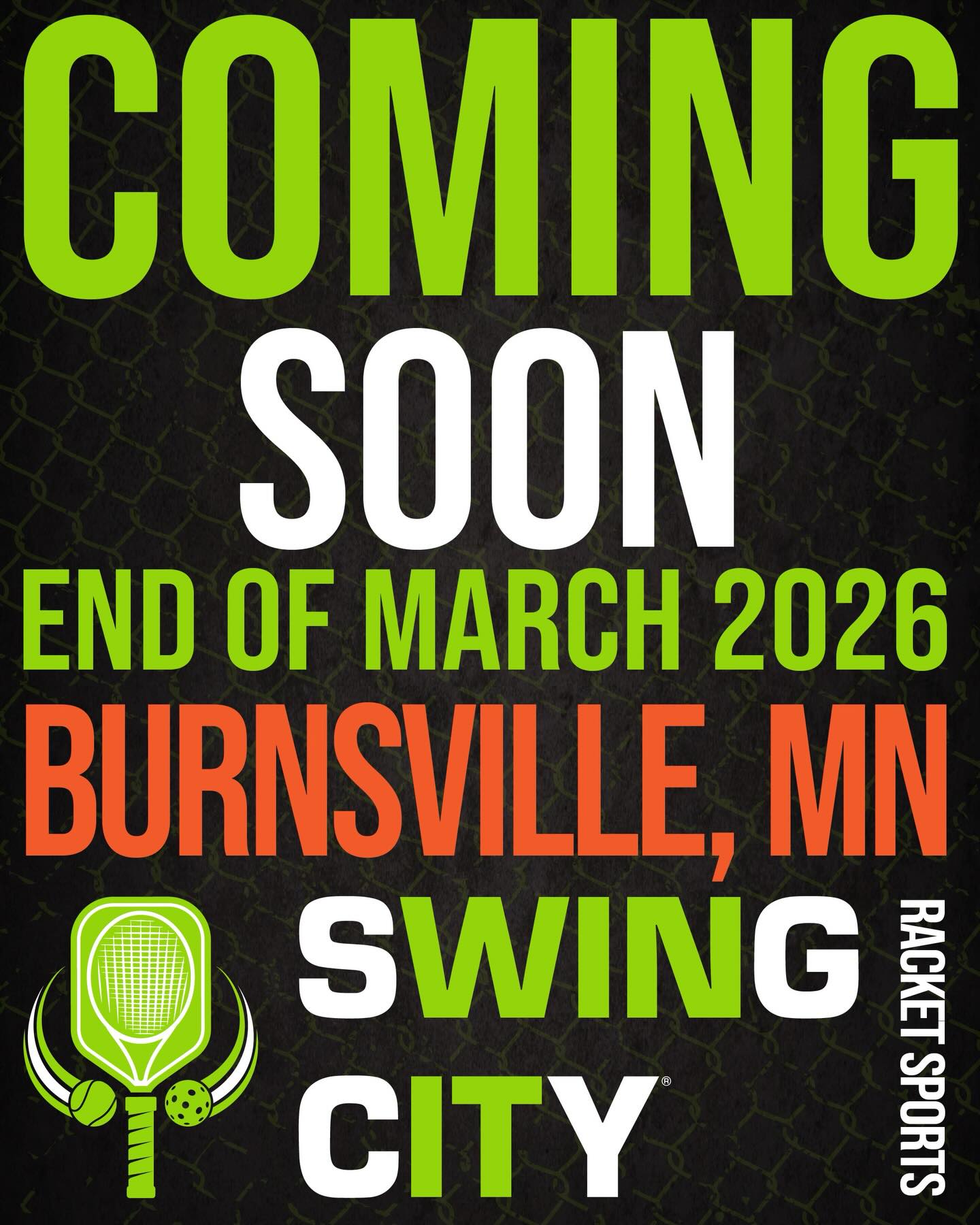 Swing City Racket Sports Facebook ad: BIG ANNOUNCEMENT