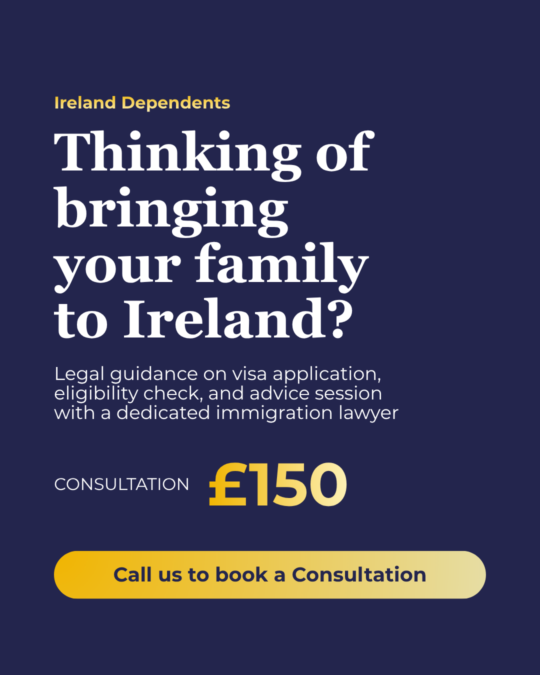 Immigration Advice Service Ireland Facebook ad: Bring Family to Ireland with Ease