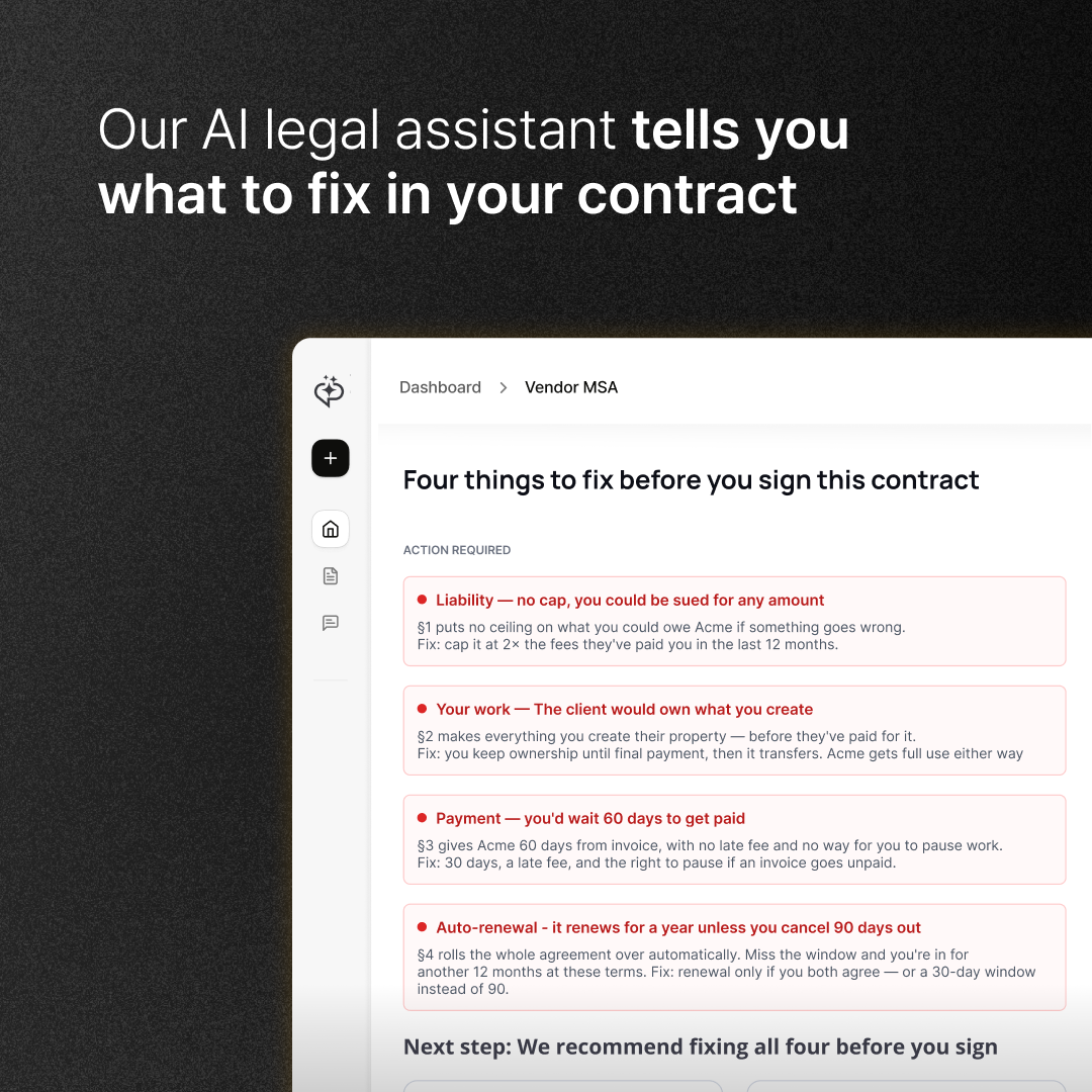 Rocket Lawyer Facebook ad: Head into Q4 with your contracts locked down…