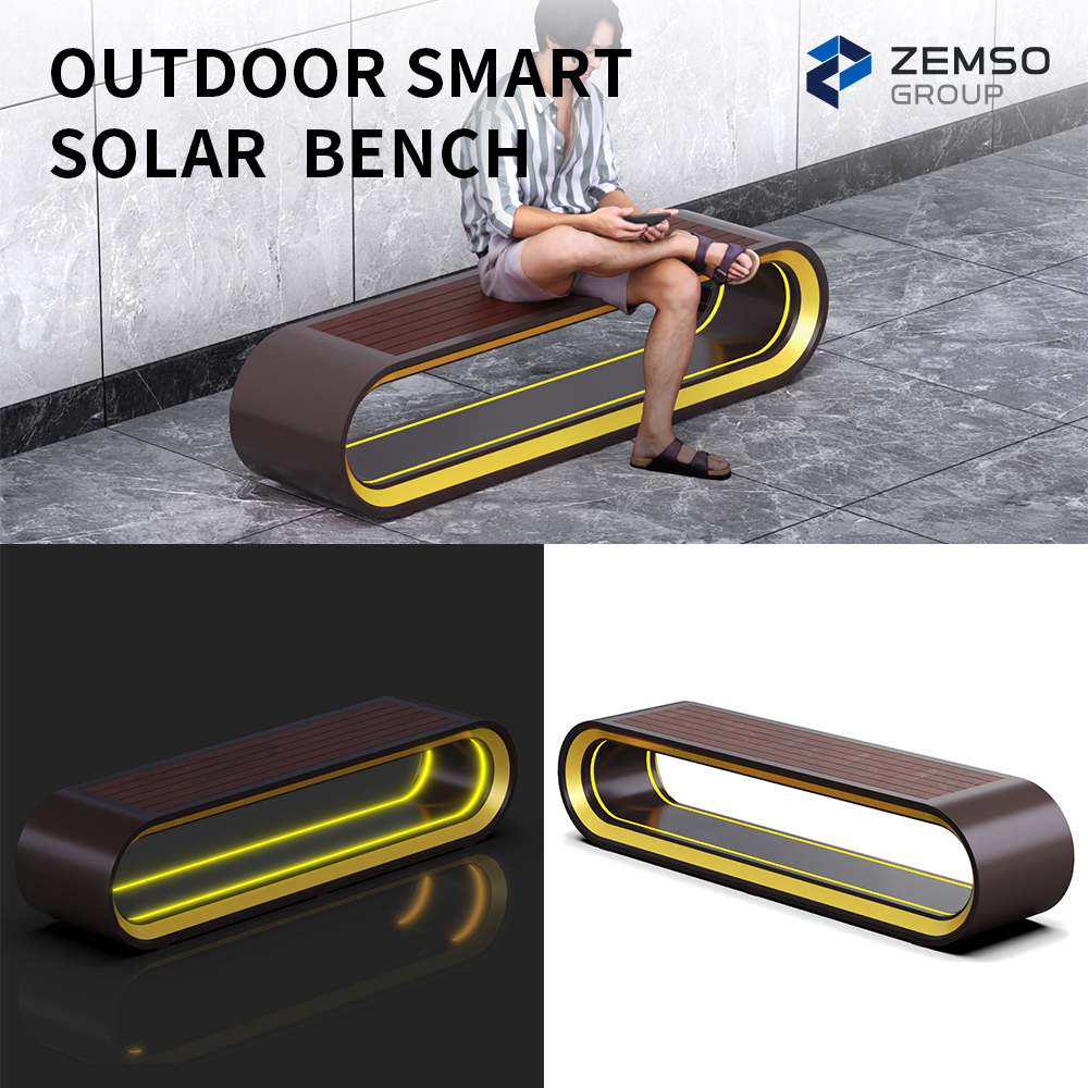 Shanghai ZEMSO Urban Furniture Technology Co.,Ltd. Facebook ad: Solar-Powered Smart Bench