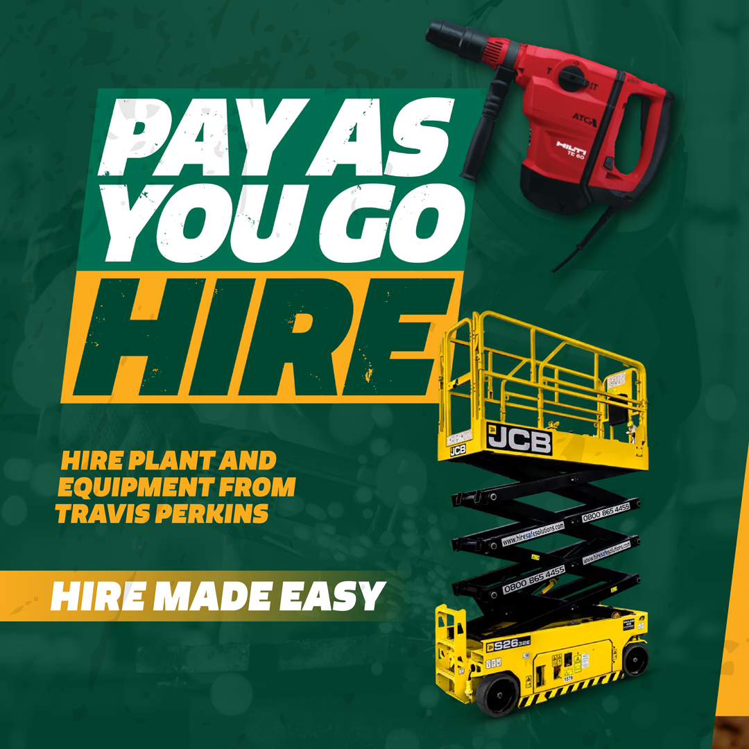Travis Perkins Facebook ad: Hiring tools, plant and equipment just got easier!