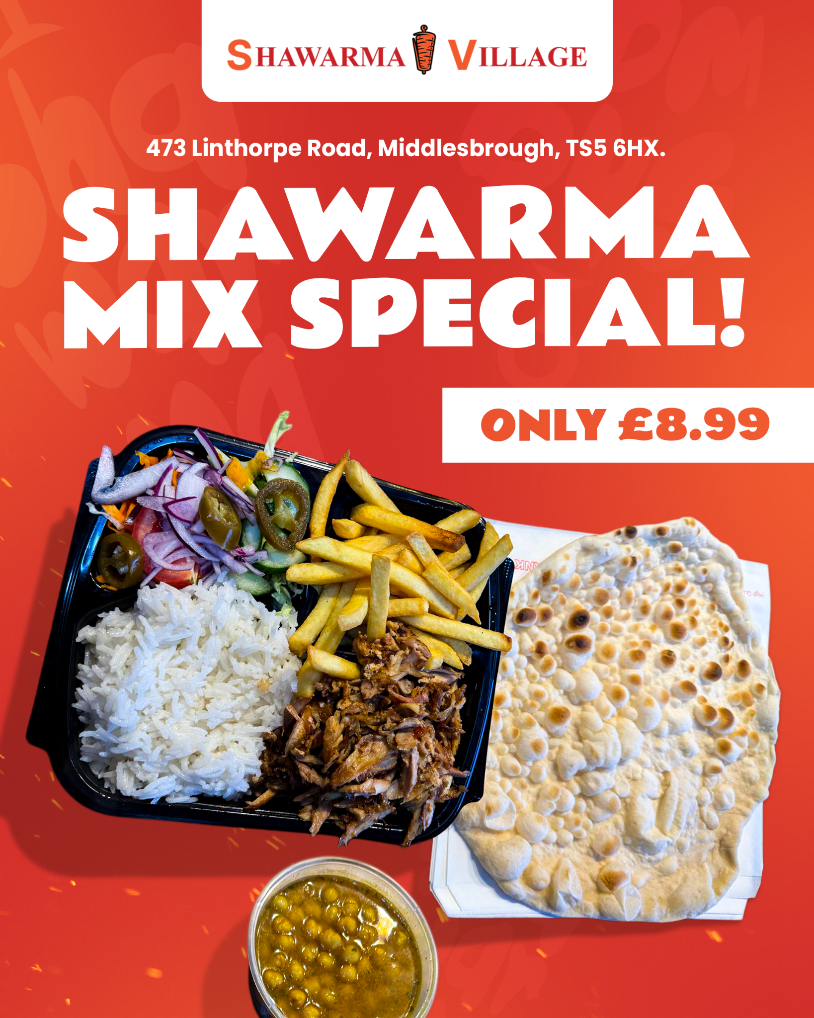 Shawarma Village Facebook ad: BORO’S BEST SHAWARMA.