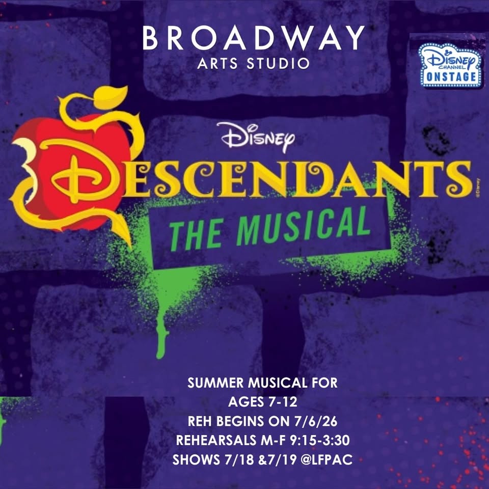 Broadway Arts Studio Facebook ad: AGES 7-12 SUMMER MUSICAL