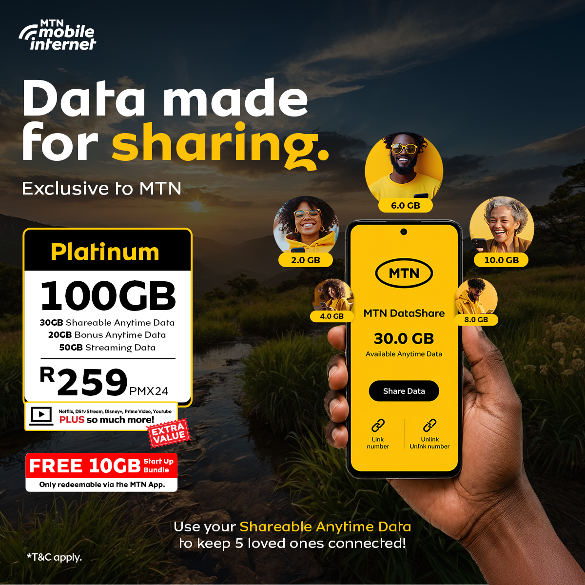 MTN South Africa Facebook ad: Share More. Stream More