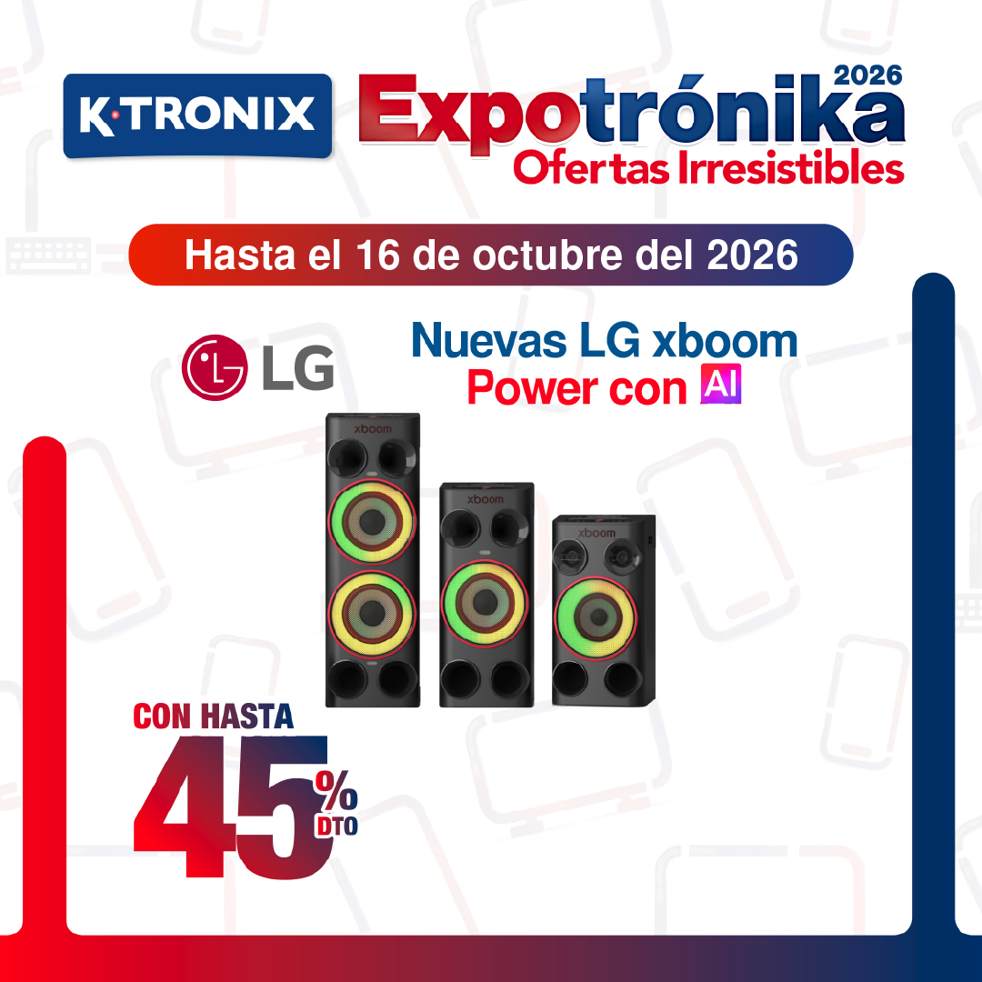 Ktronix Facebook ad: Torrres de sonido LG XBOOM