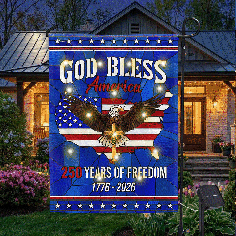 Flagwix.com Facebook ad: Christ LED 250 Blessing Flag