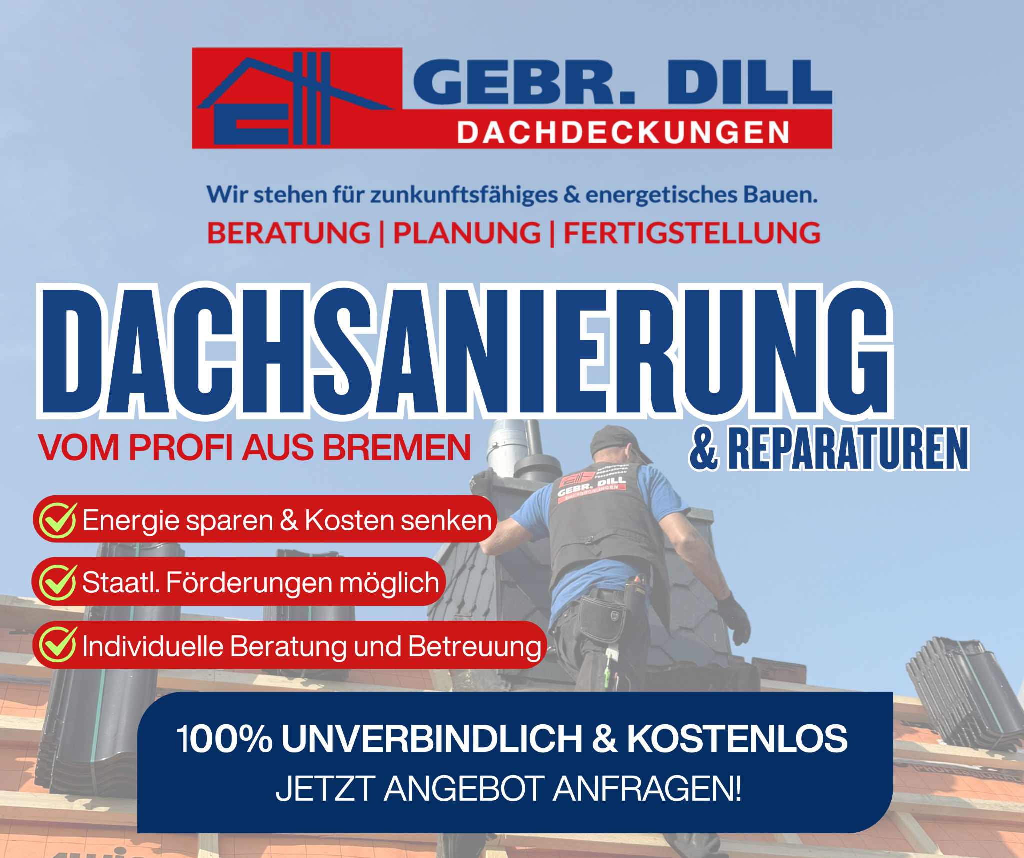 Gebr. Dill - Dachdeckungen Facebook ad: Dachsanierung