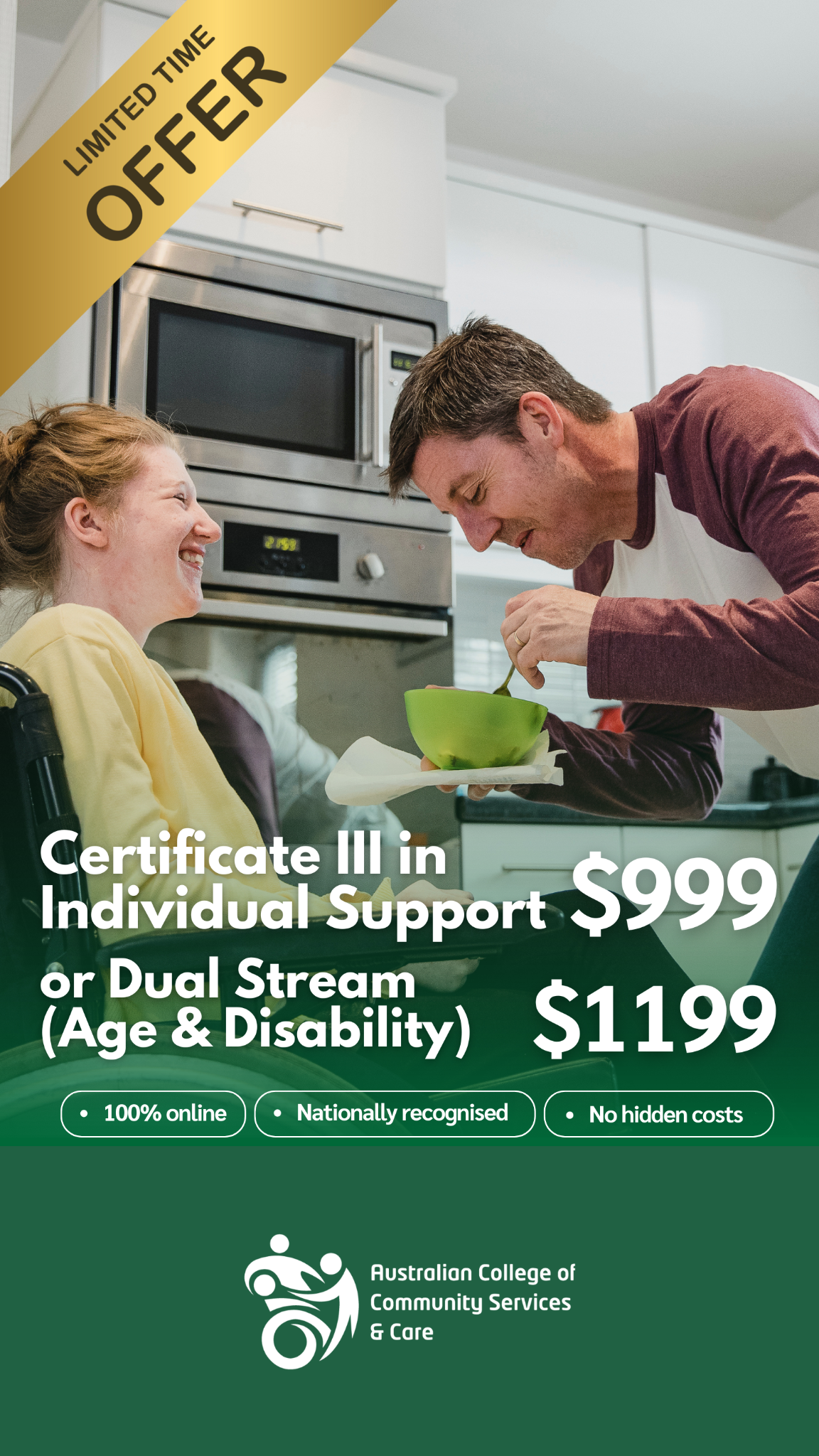 Australian College of Community Services and Care Facebook ad
