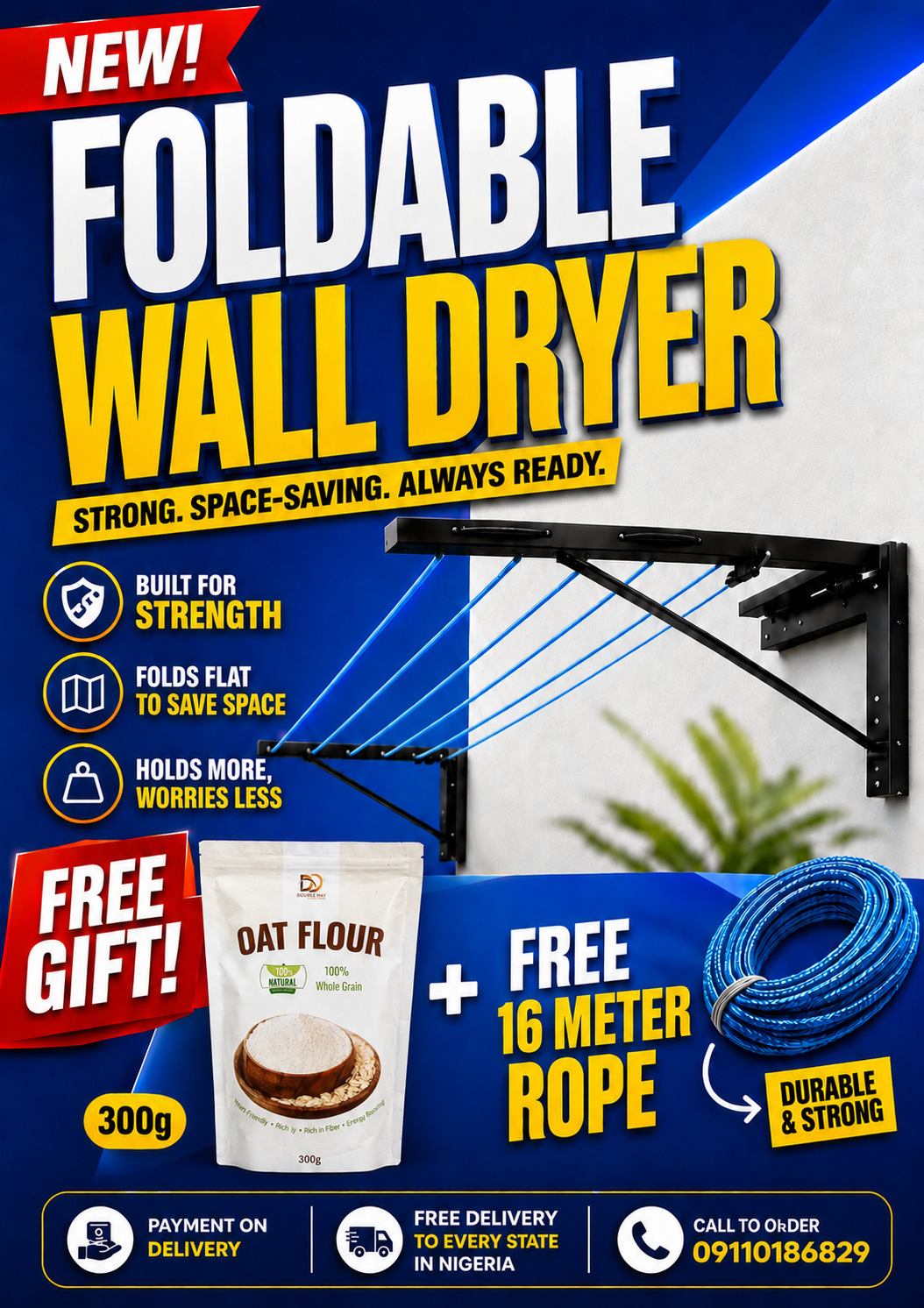 Smart Home Essentials Facebook ad: Enjoy More Drying Space.