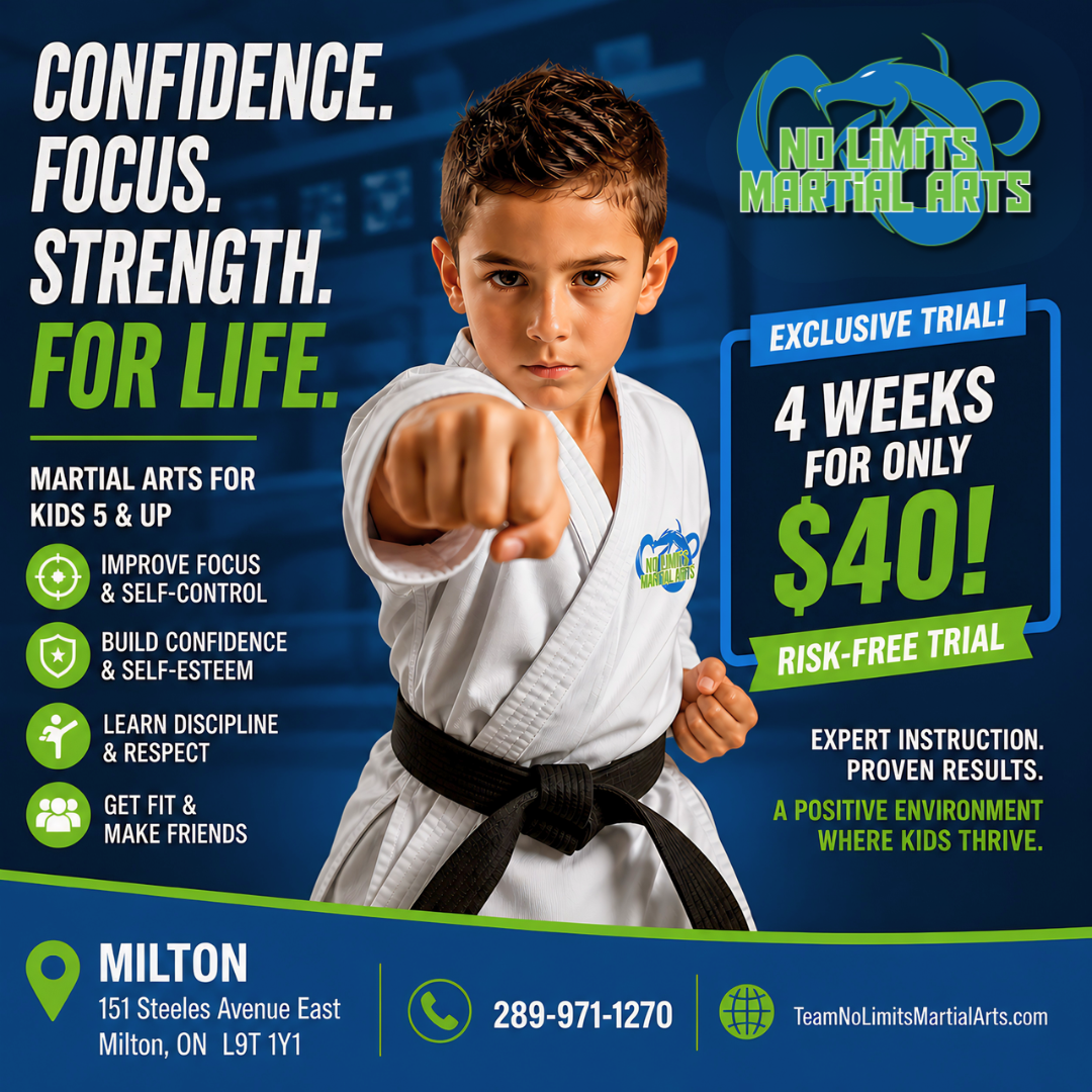 No Limits Martial Arts - Milton Facebook ad: Risk Free Trial Program