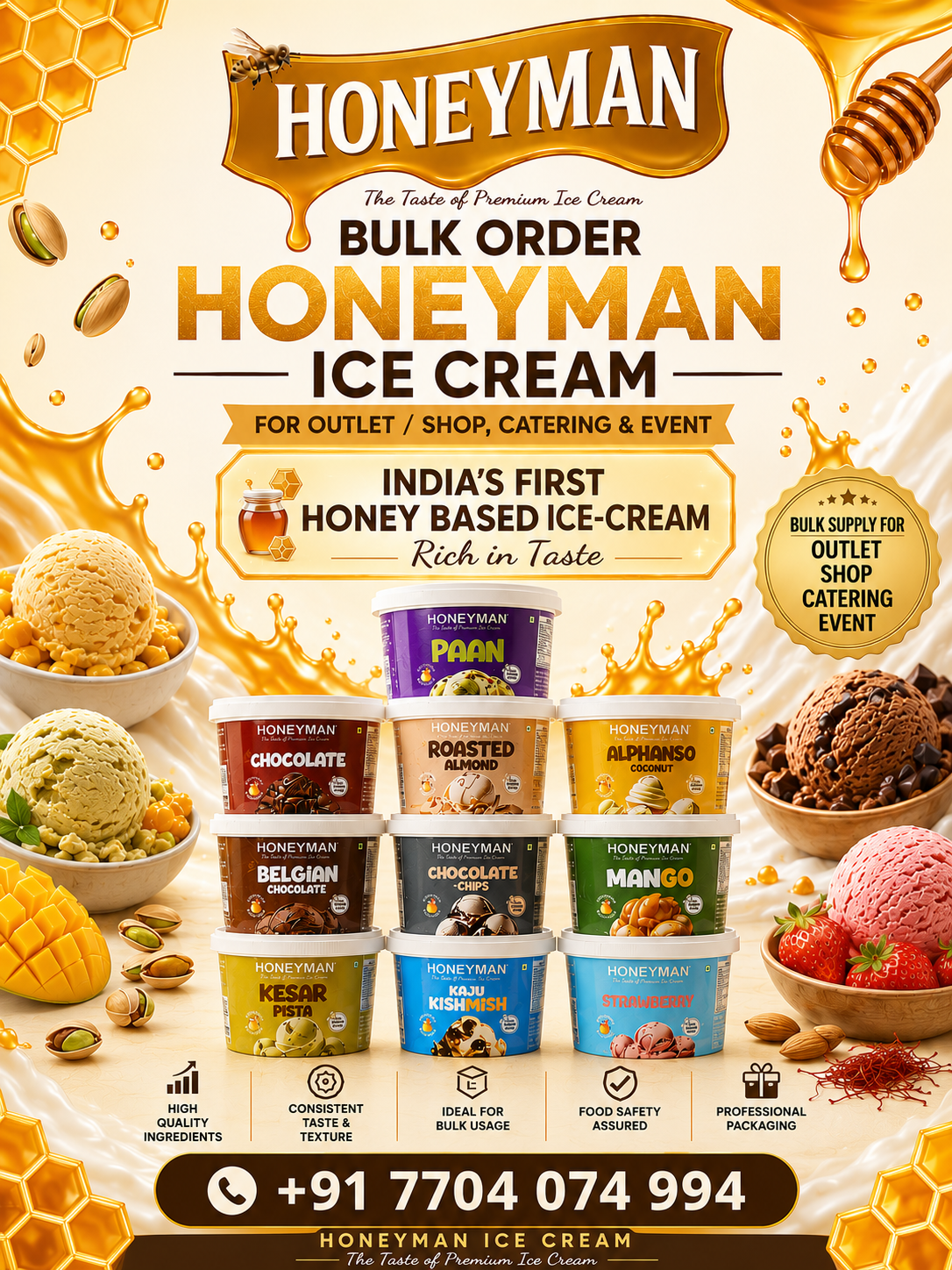 Honeyman Facebook ad: Bulk Orders Open, Contact Us Today