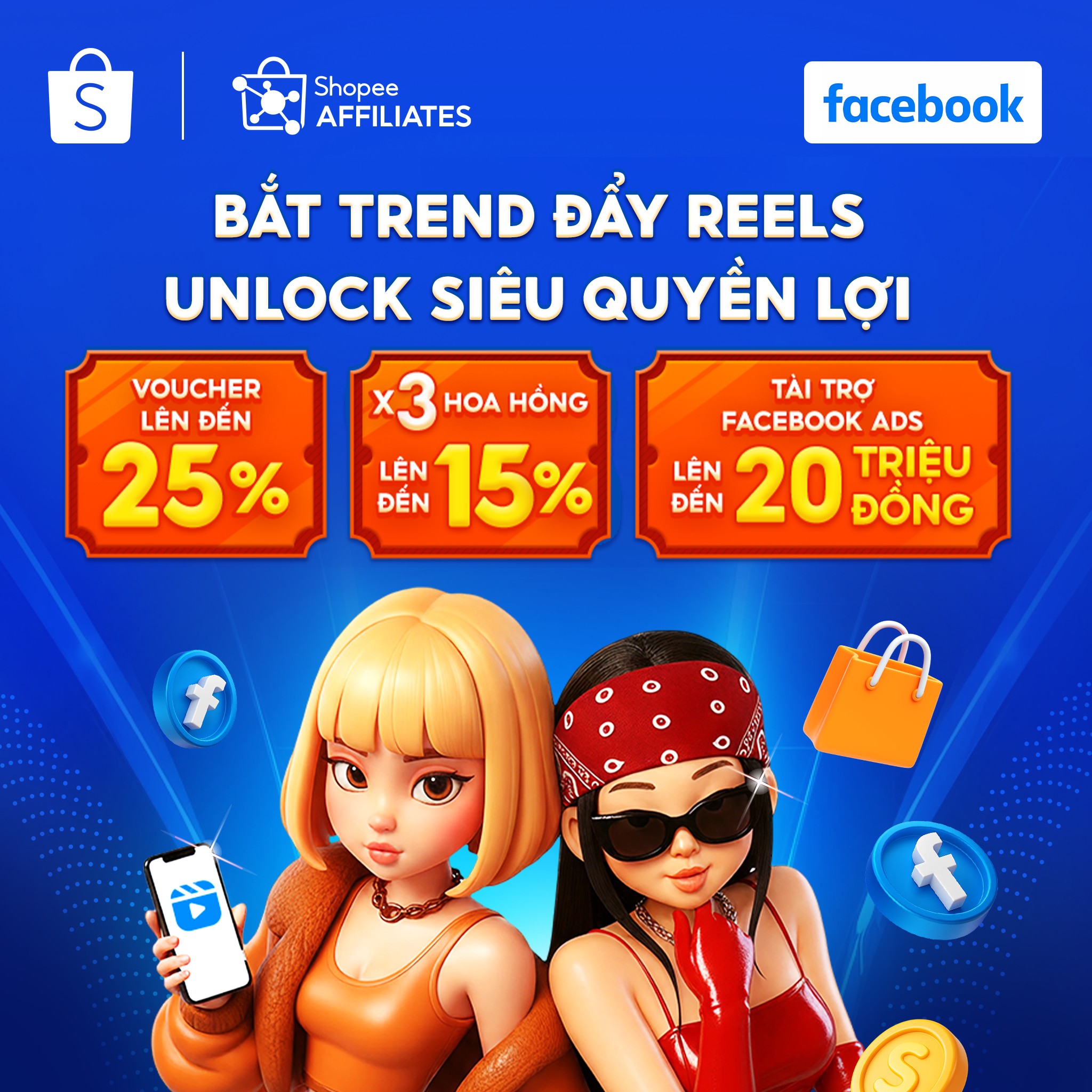 Shopee - Tiếp thị liên kết dành cho KOL & KOC Facebook ad