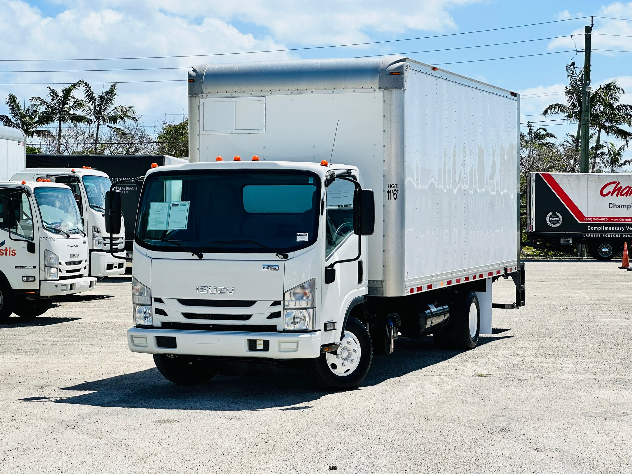 Commercial Trucks and auto sales Facebook ad: 2019 Isuzu NPR HD box truck 16ft & Gate