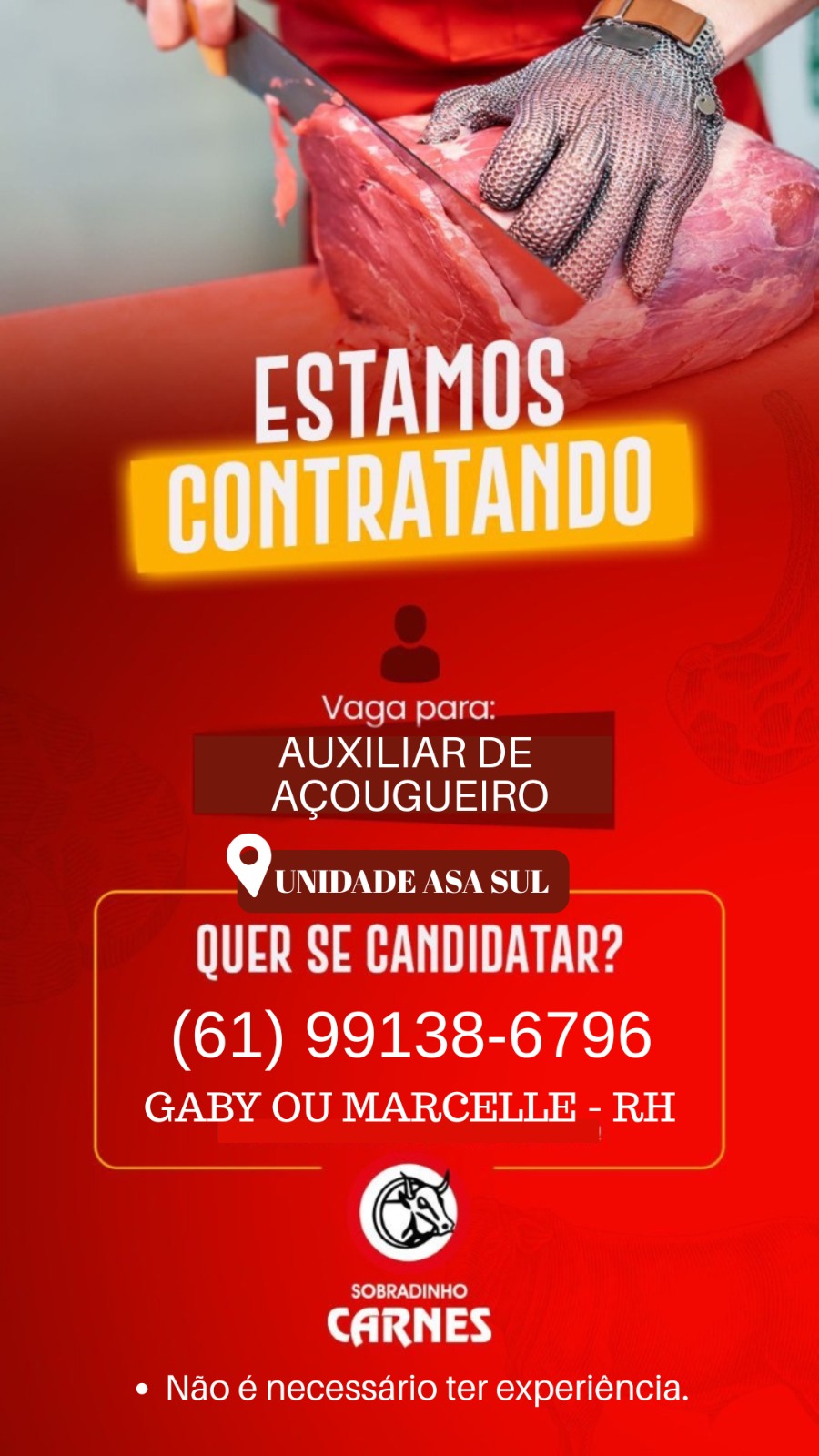 Sobradinho Carnes Facebook ad: Venha fazer parte do nosso time e seja…