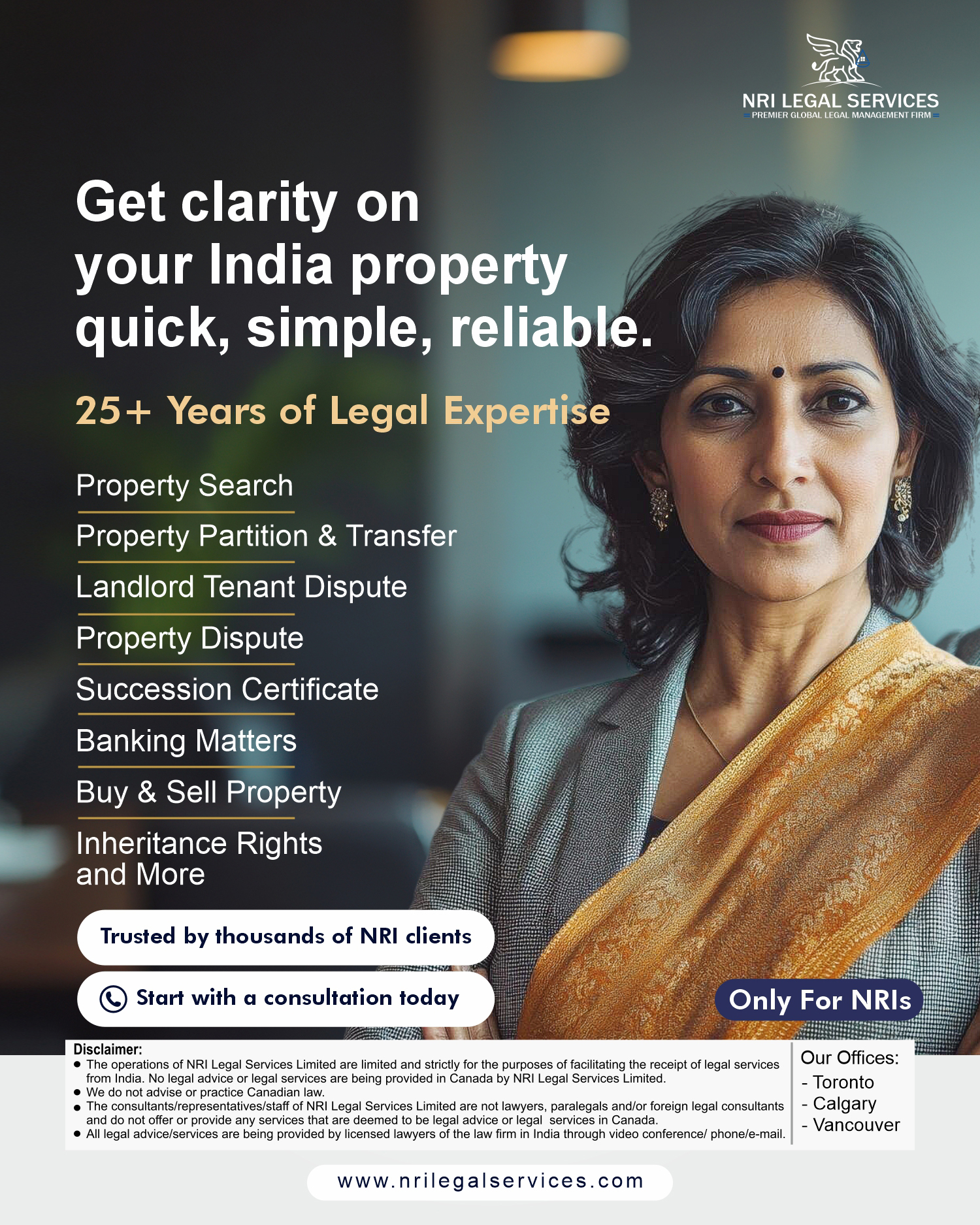 NRI Legal Services Facebook ad