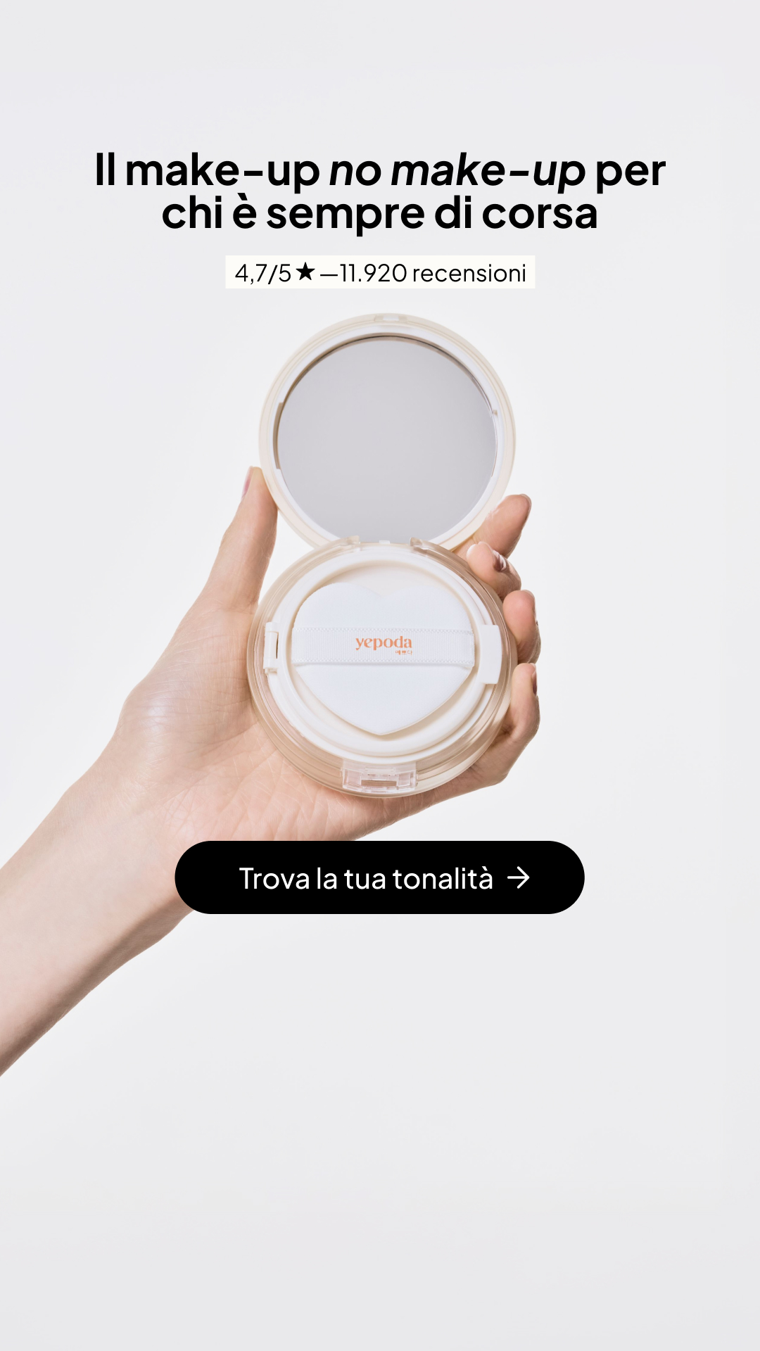 Yepoda.it Facebook ad: La tua routine K-Beauty ideale.