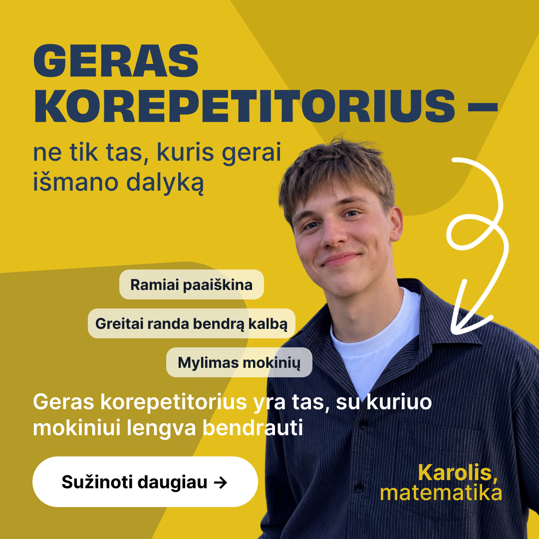 Matematikos korepetitorius Arnas Facebook ad: Išankstinė registracija