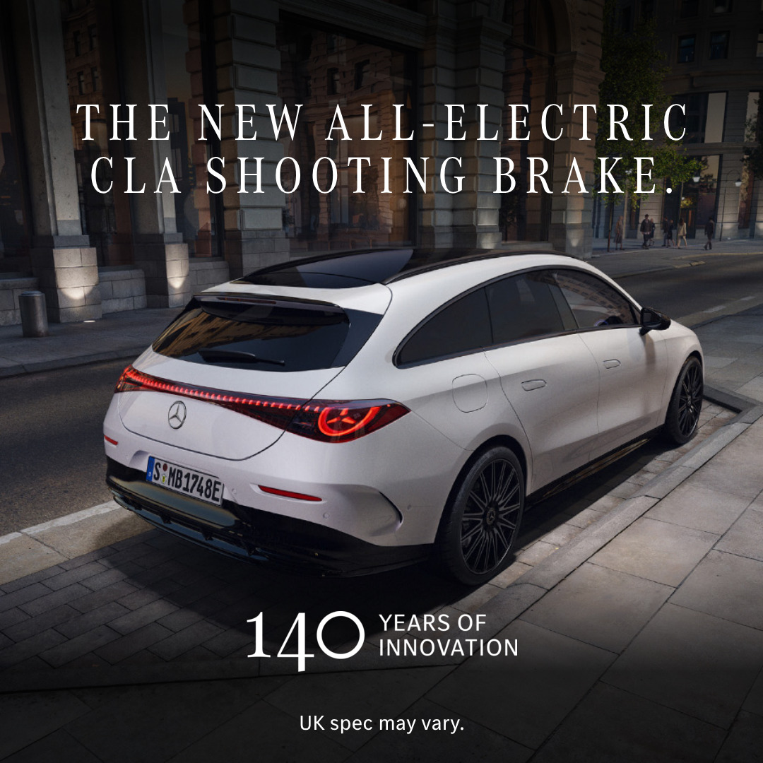 Mercedes-Benz Cars UK Facebook ad: Meet the new all-electric CLA Shooting Brake: with…