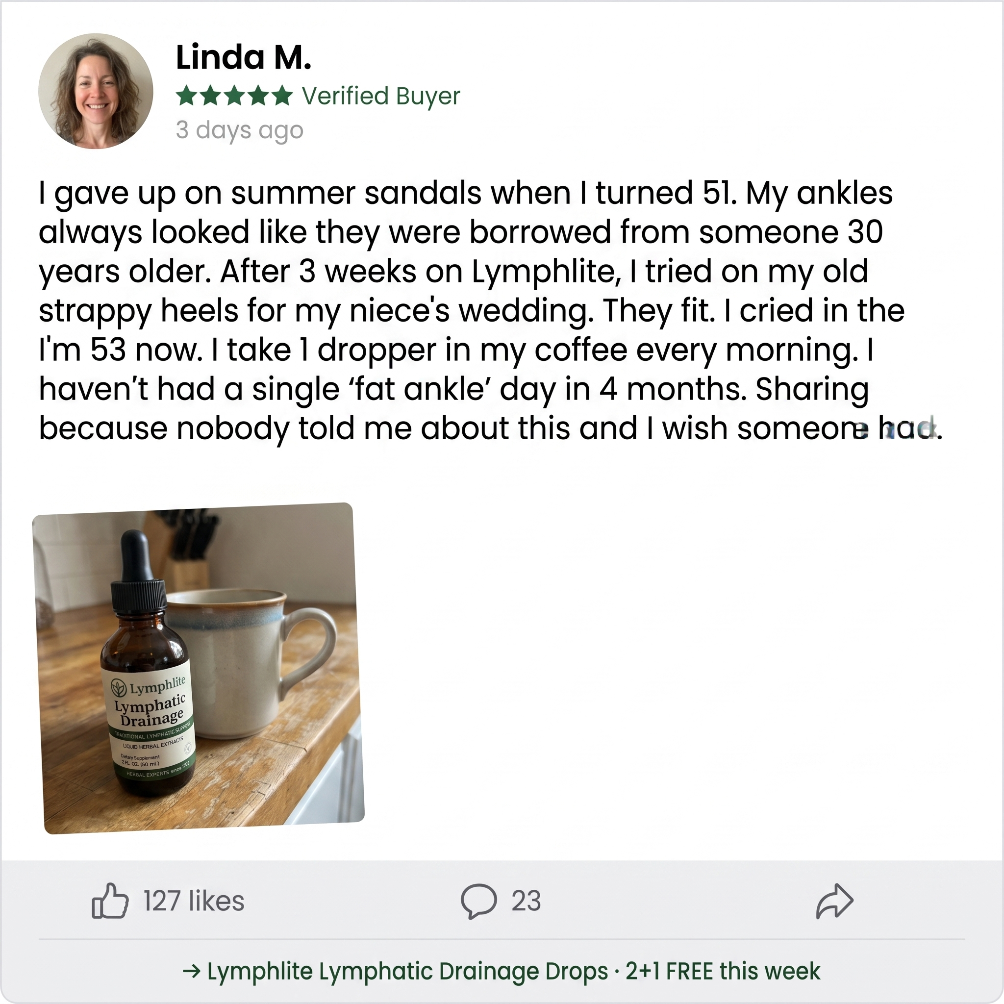 Lymphlite Facebook ad