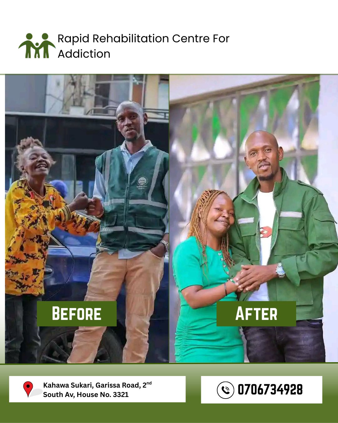 Rapid Rehabilitation Centre for Addiction. Facebook ad: From Addiction… to Recovery